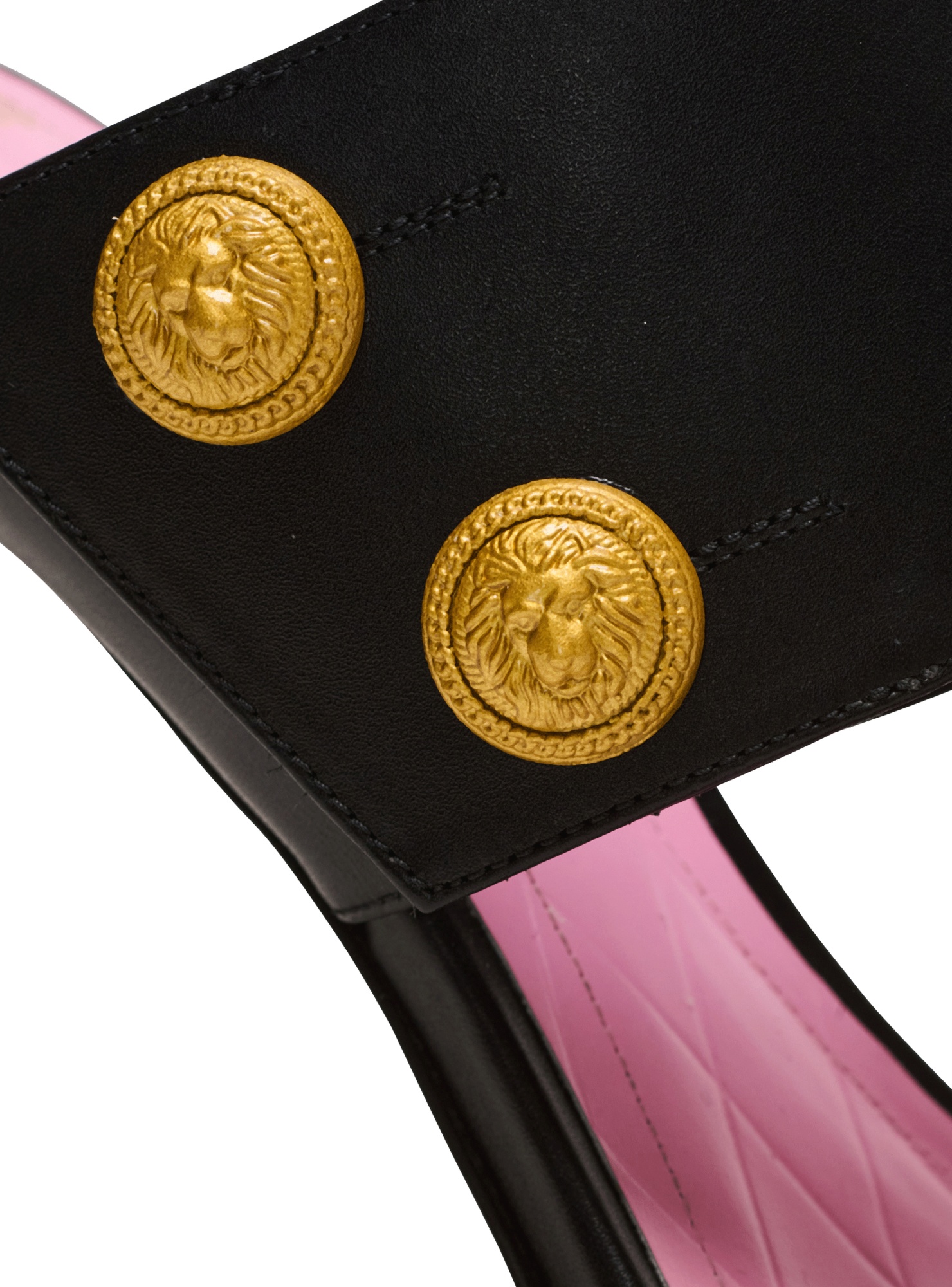 Balmain Square-headed High-heeled Sandals In Black