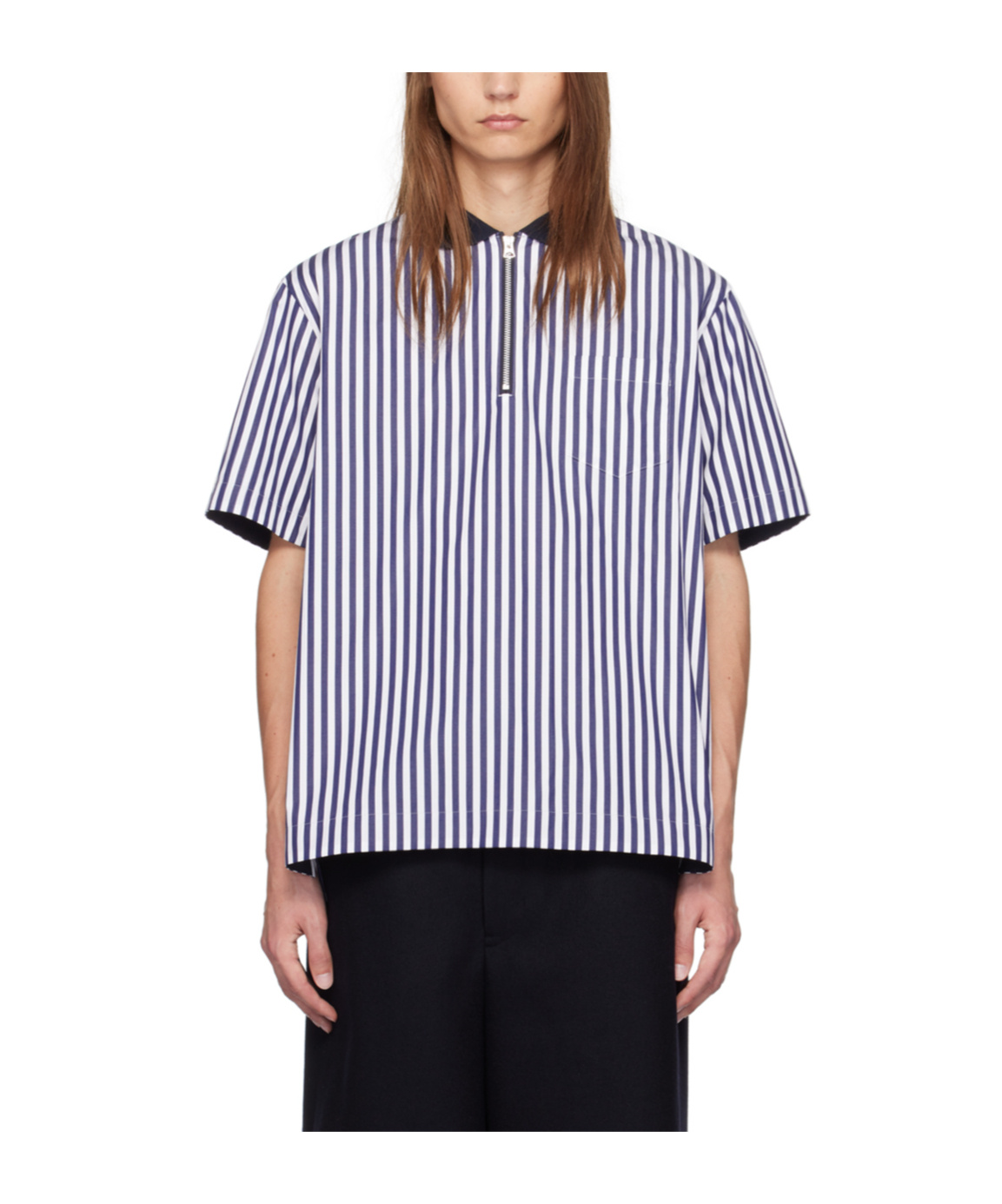 Sacai Poplin Cotton Shirt In Multi