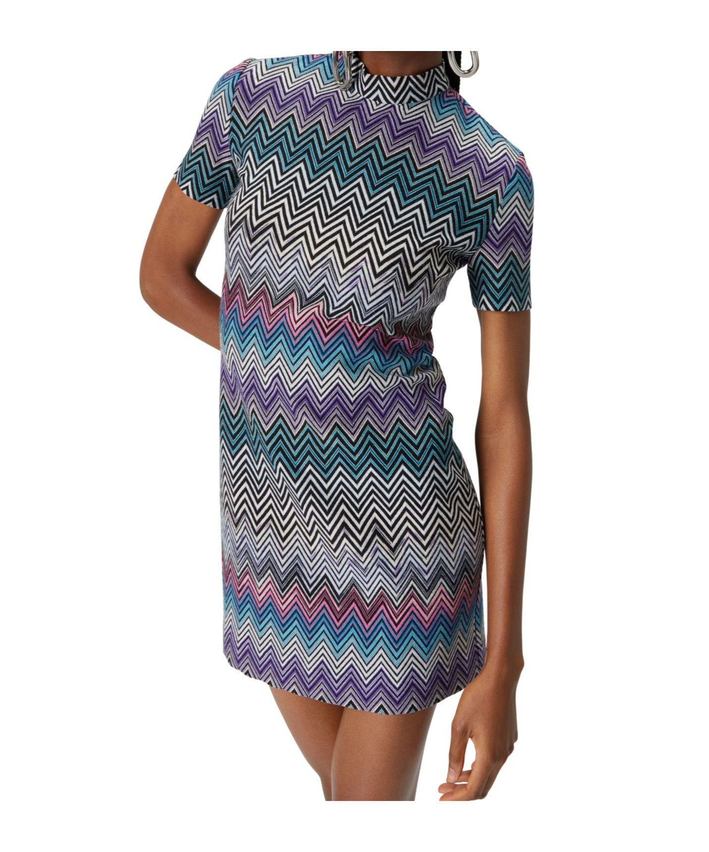 Shop Missoni Short Sleeve Dress In Black
