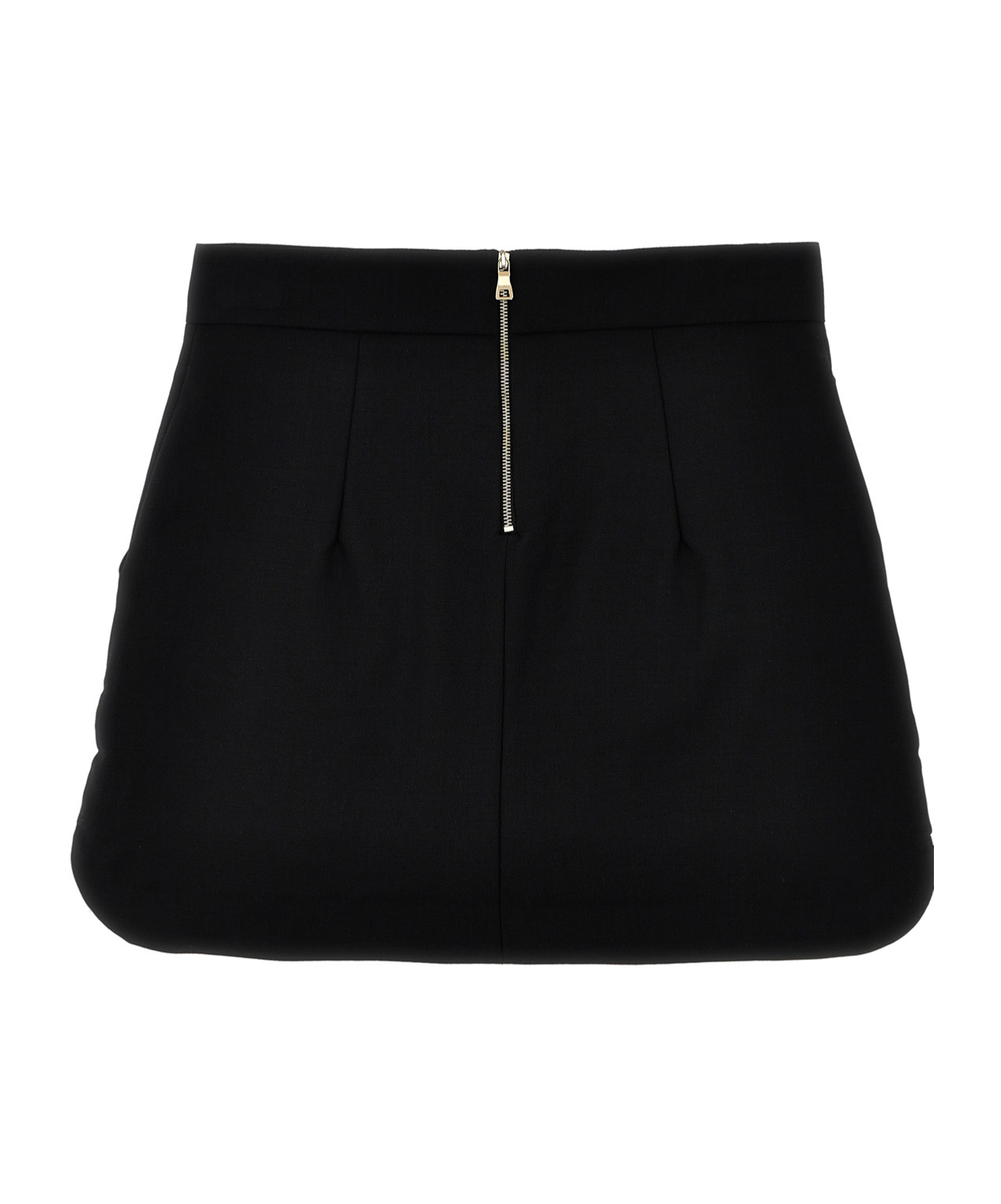 Shop Balmain Logo-button Skirt In Black