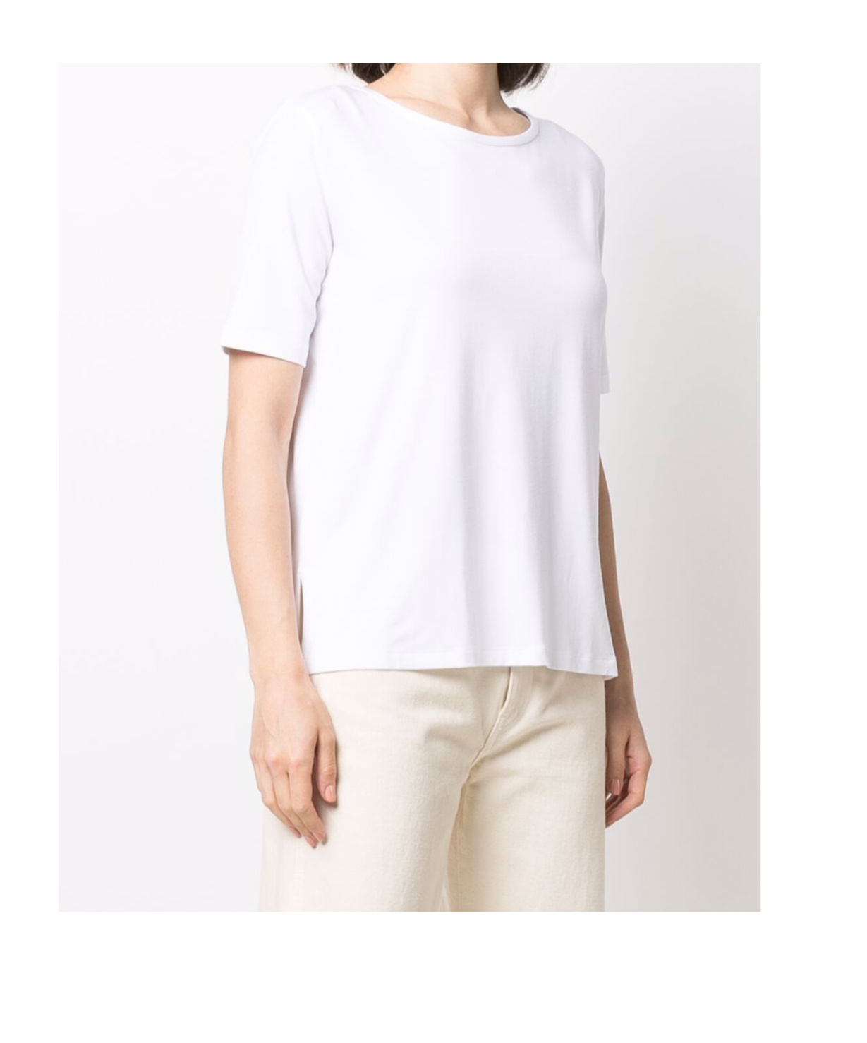 Le Tricot Perugia Scoop Neck T-shirt In White