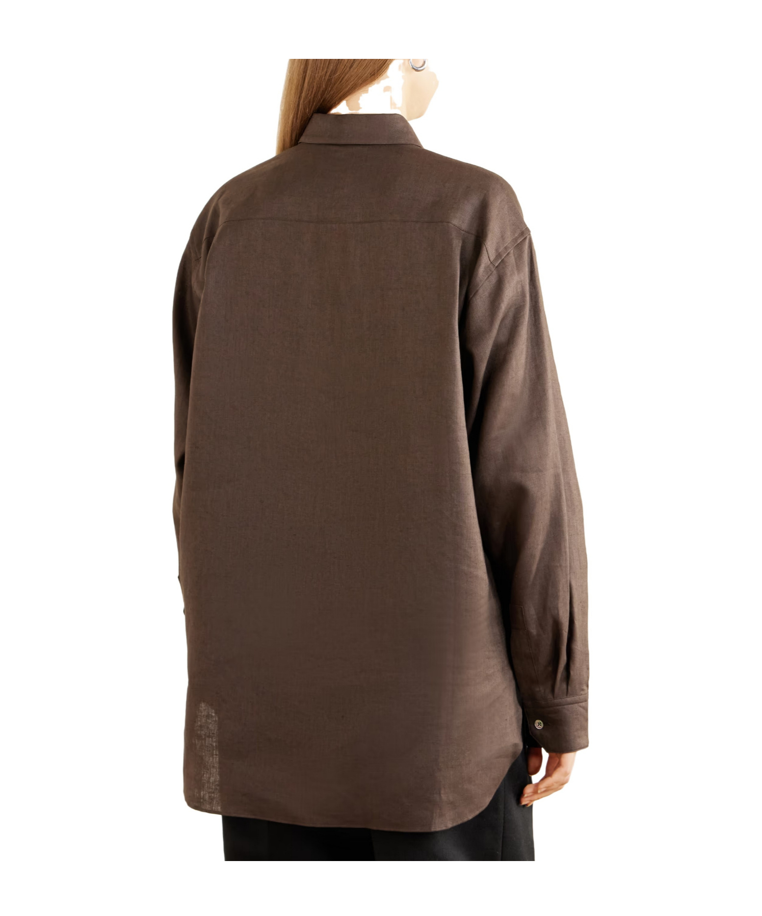 Ssstein Oversized Linen Shirt In Brown