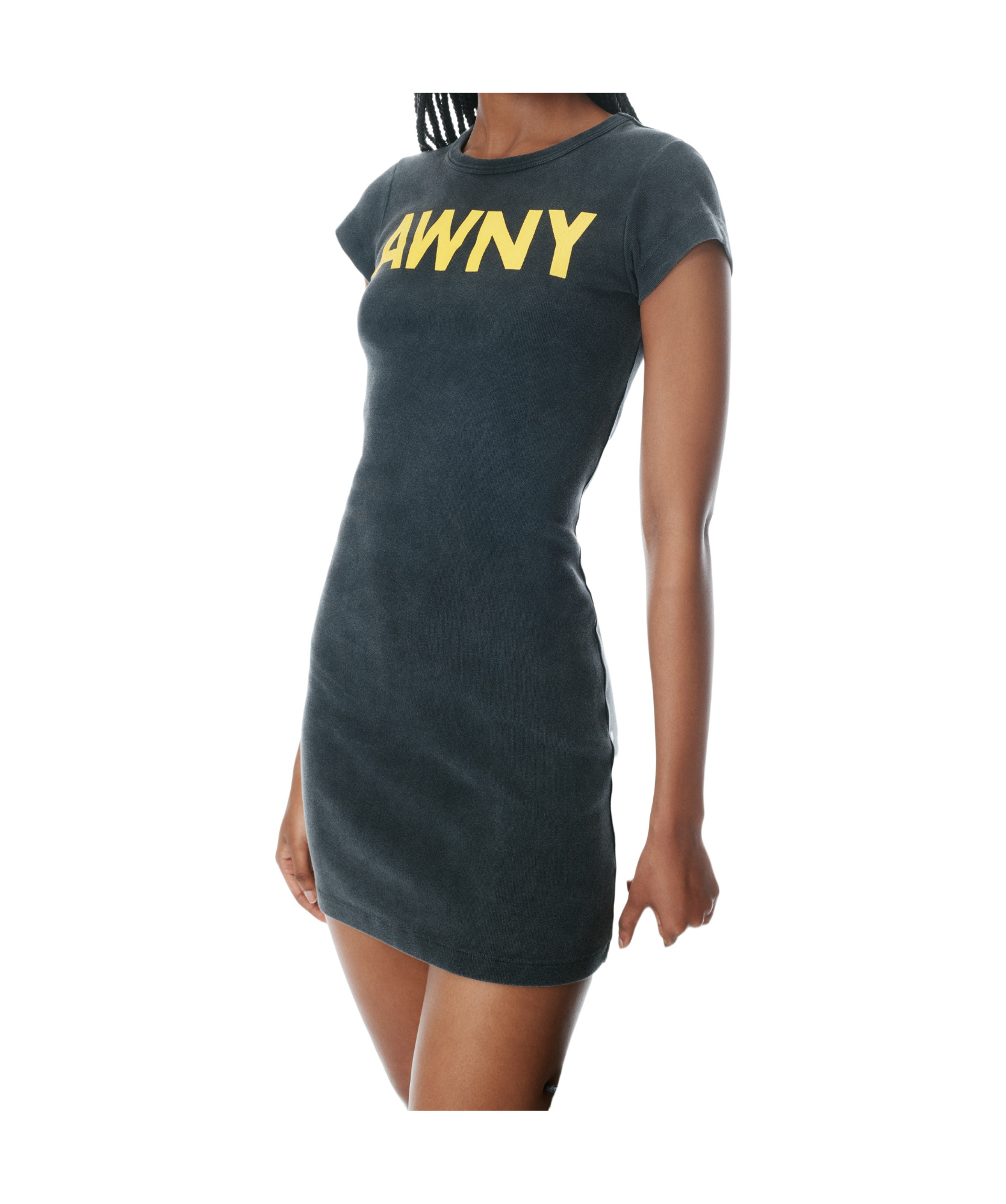 Alexander Wang Short Sleeve Dress In Black