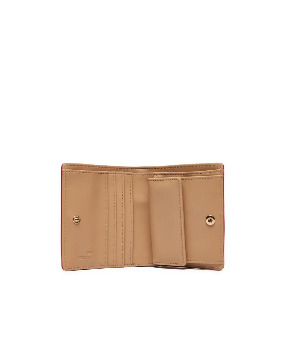 Moschino Logo-plaque Wallet In Red