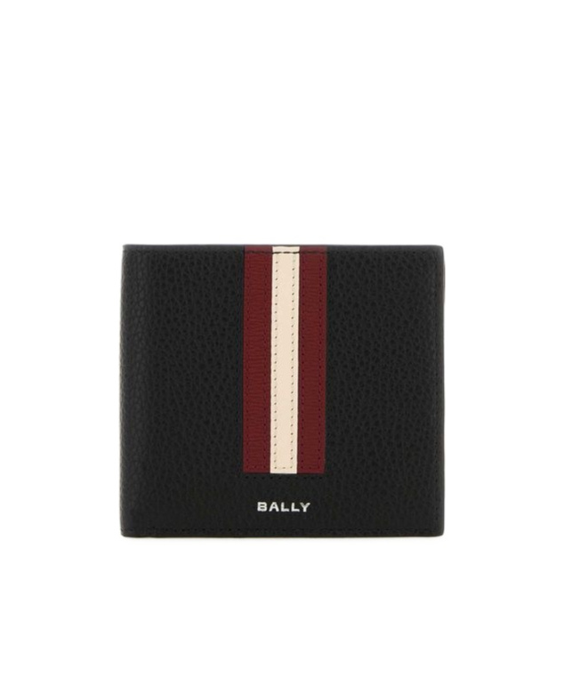 Bally Leather Wallet With Textured Design Block In Black