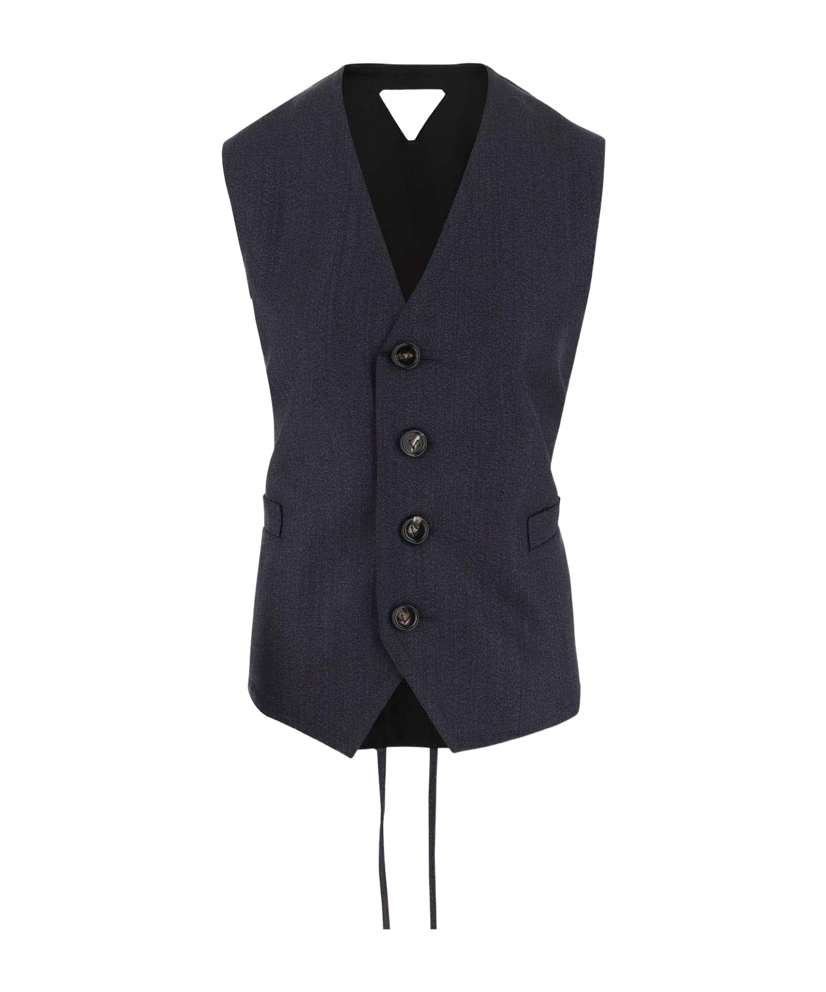 Bottega Veneta Striped Wool Vest In Black