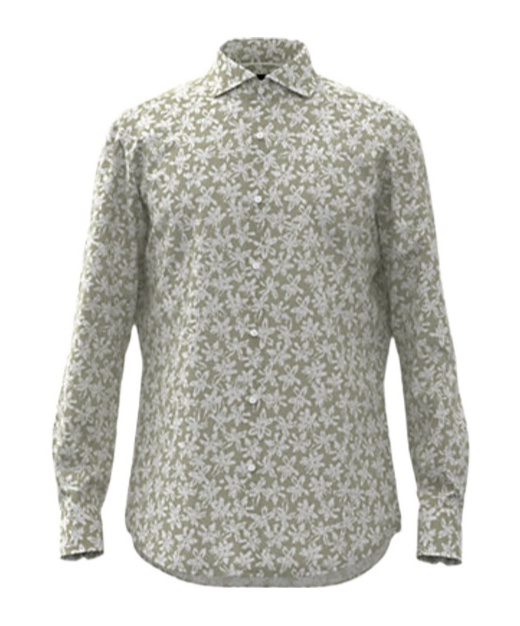 Hugo Boss H-joe Floral-print Shirt In Gray