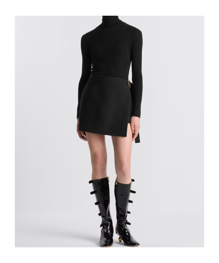 Dior Wool Skirt Shorts In Black