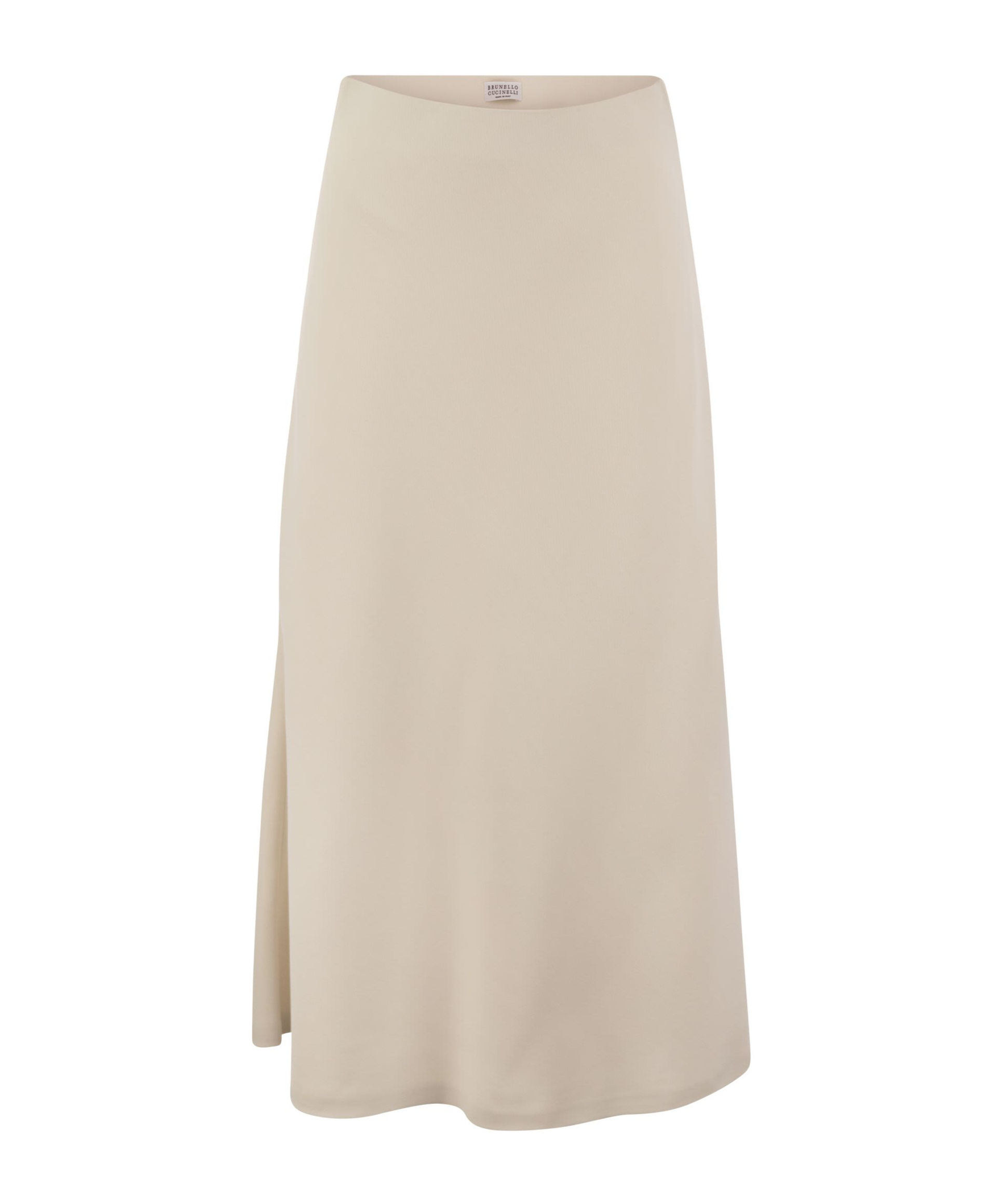 Brunello Cucinelli Flute Skirt In Comfort Viscose Couture Twill In Nude