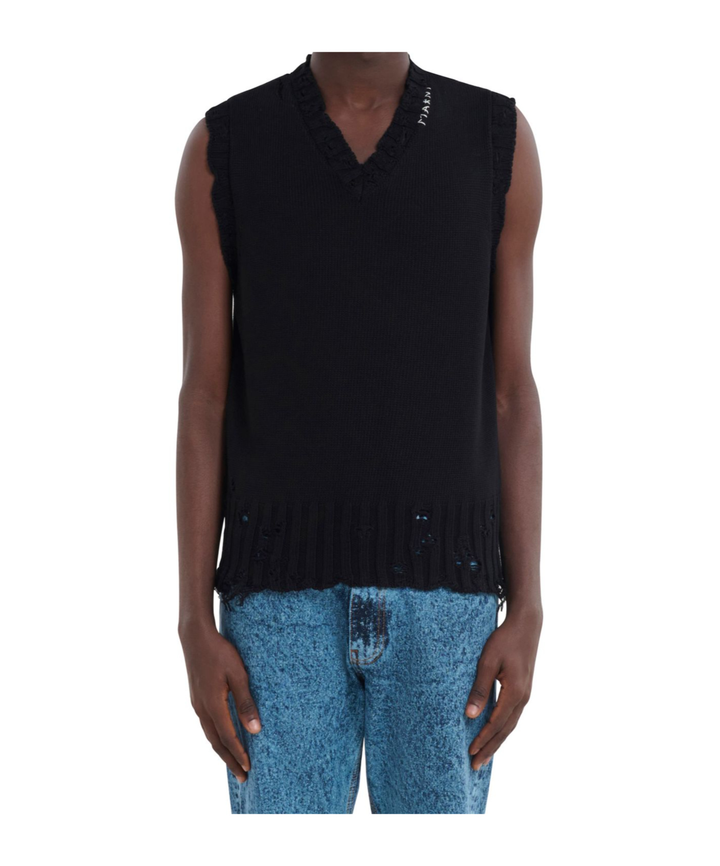 MARNI SLEEVELESS V-NECK JUMPER