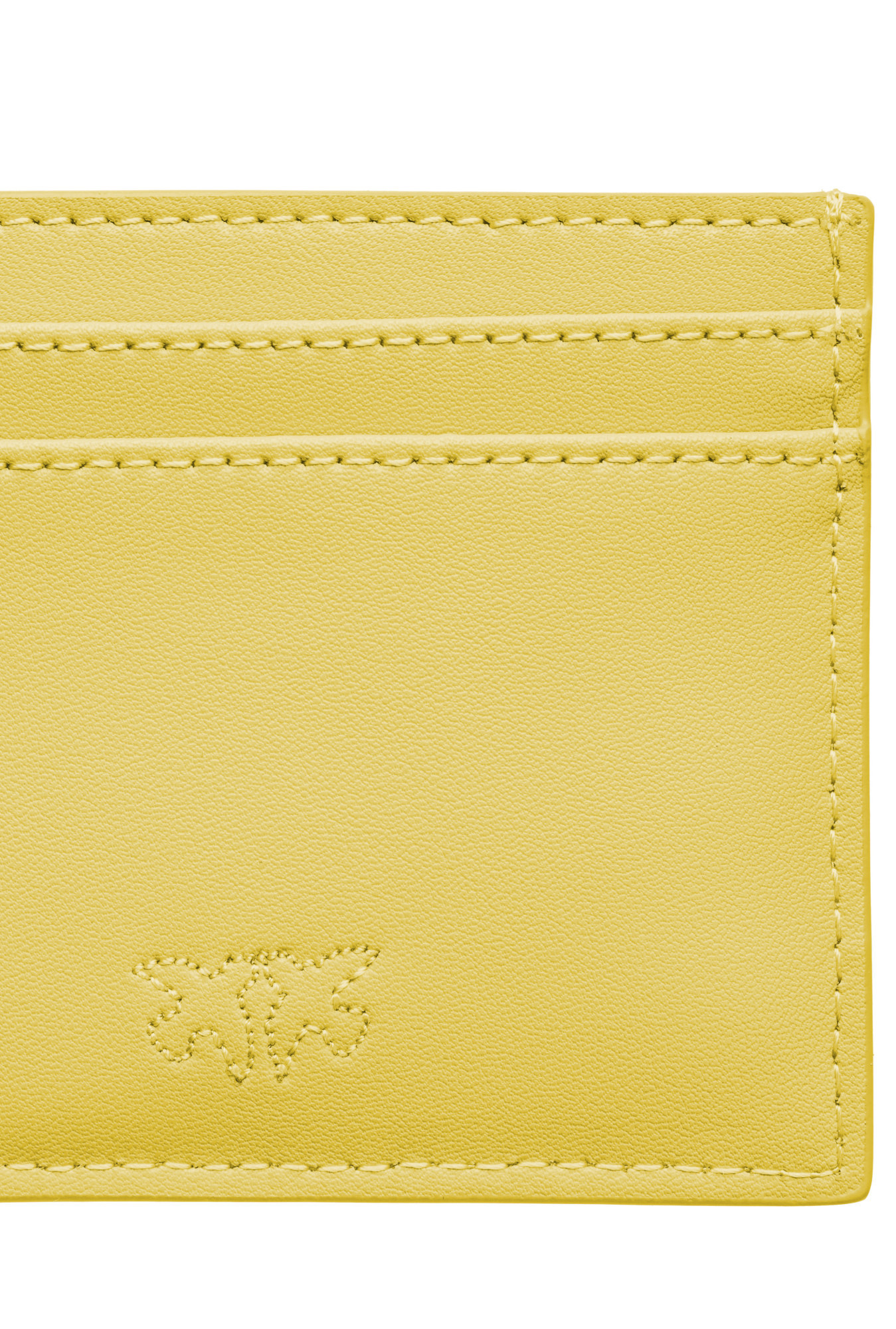 Shop Pinko Leather Cardholder In Citron Yellow