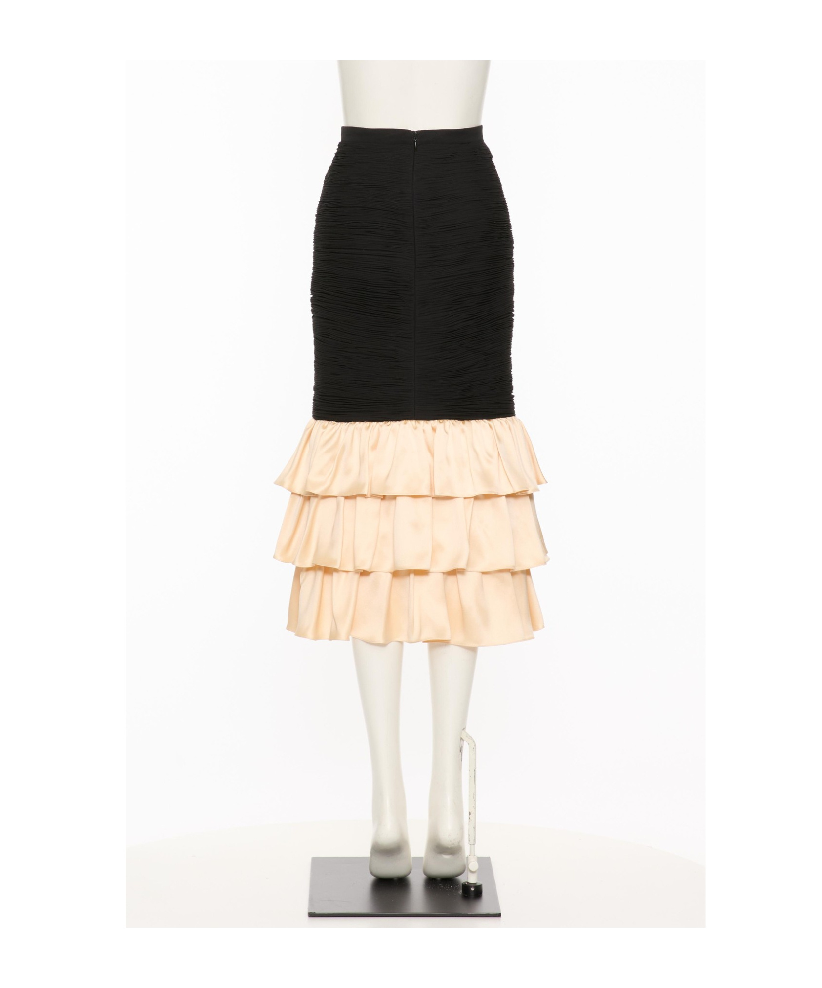 Valentino Panelled Midi Skirt In Black/birch