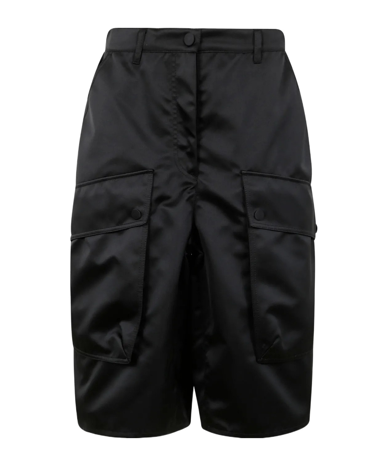 N°21 Polyester Bermuda Shorts In Black
