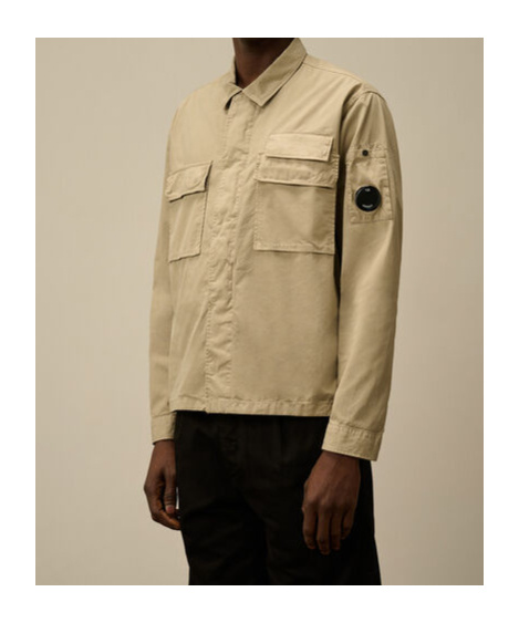 C.p. Company Gabardine Practical Lens Shirt In Nude