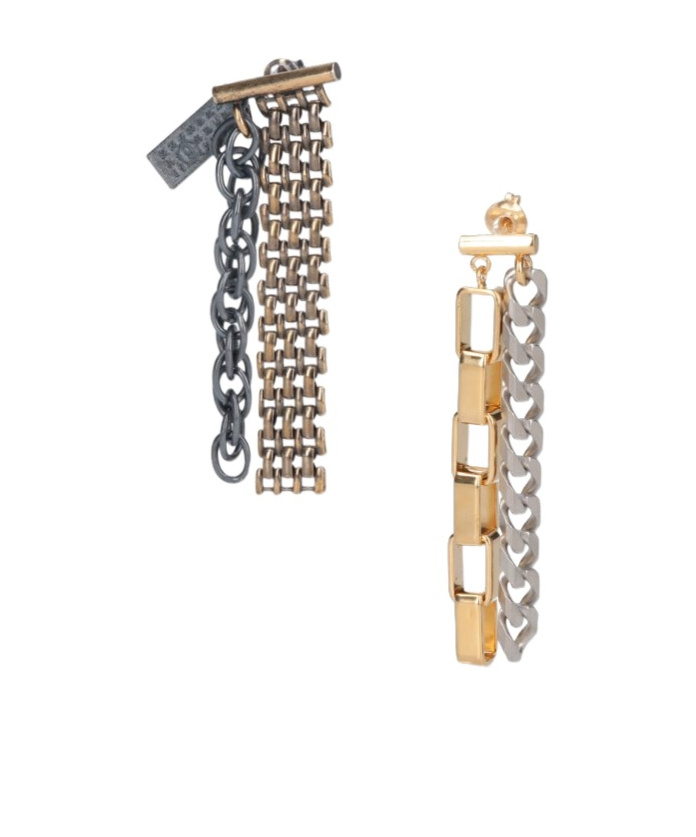Mm6 Maison Margiela Chain-link Dangle Earrings In Gray