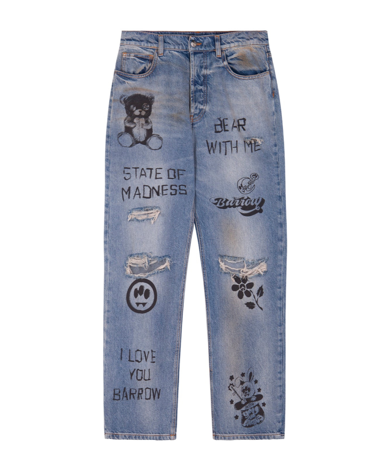 Barrow Belt-loop Jeans In Gray