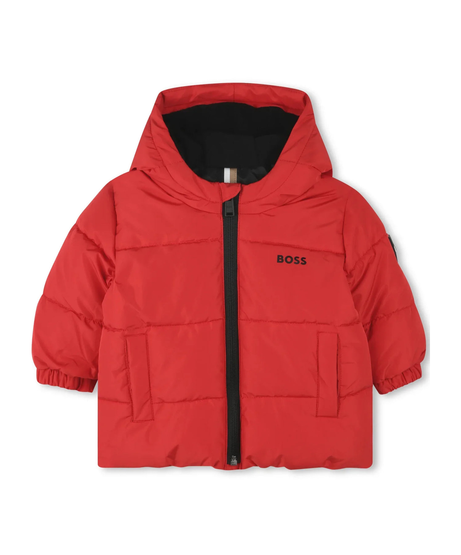 Hugo Boss Long-sleeved Quilted Jacket In Red