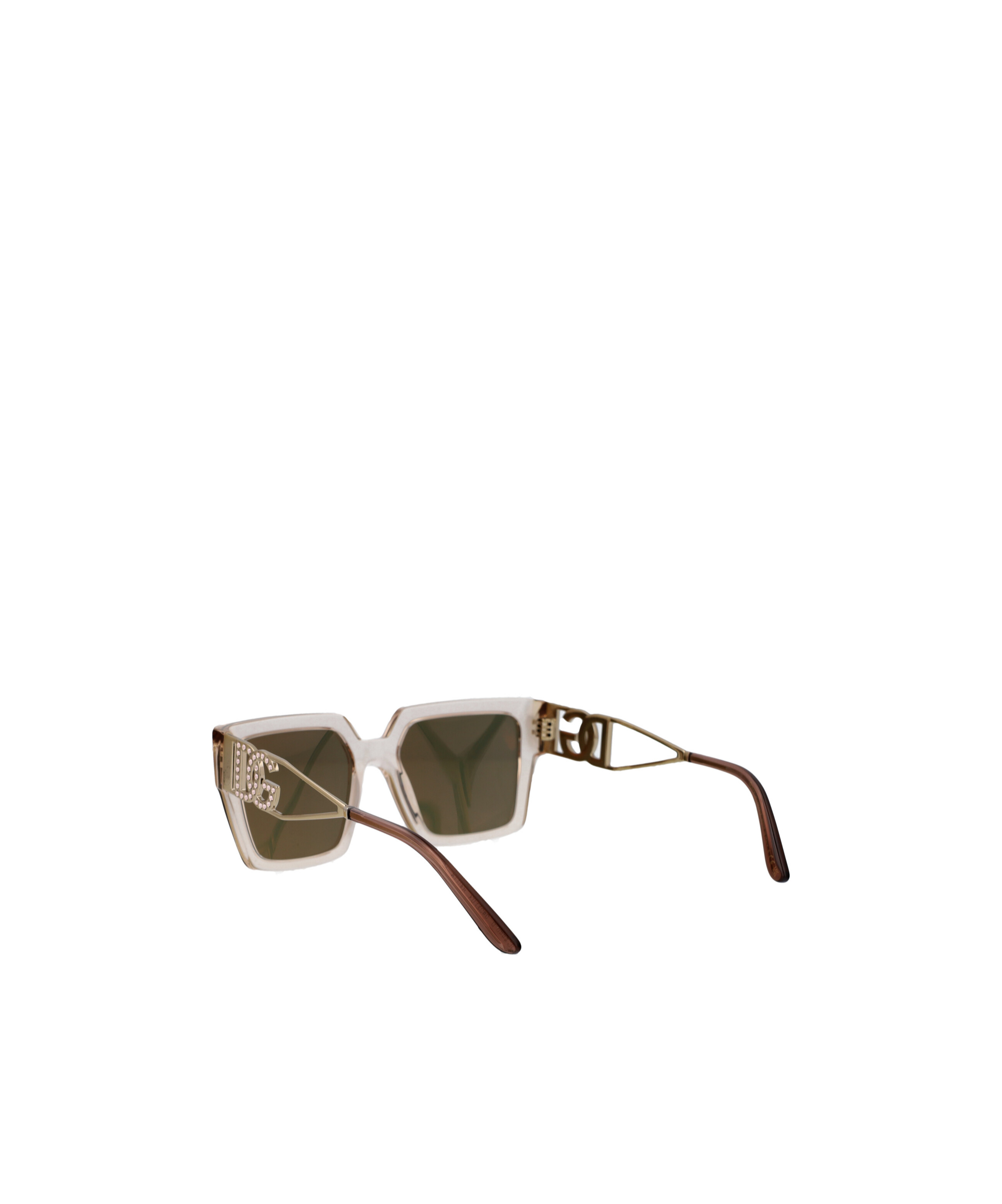 Dolce & Gabbana Square Sunglasses In Transparent Camel