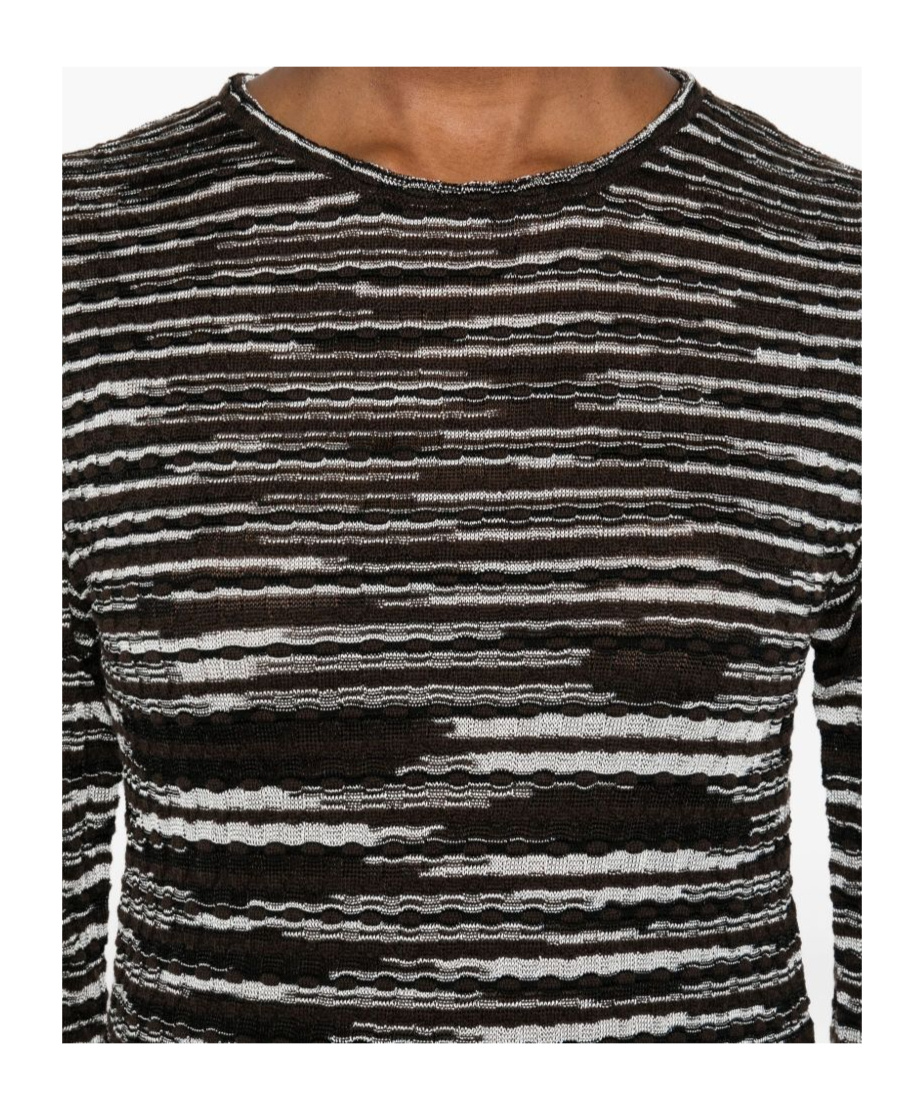Missoni Wool Blend Crewneck Sweater In Black
