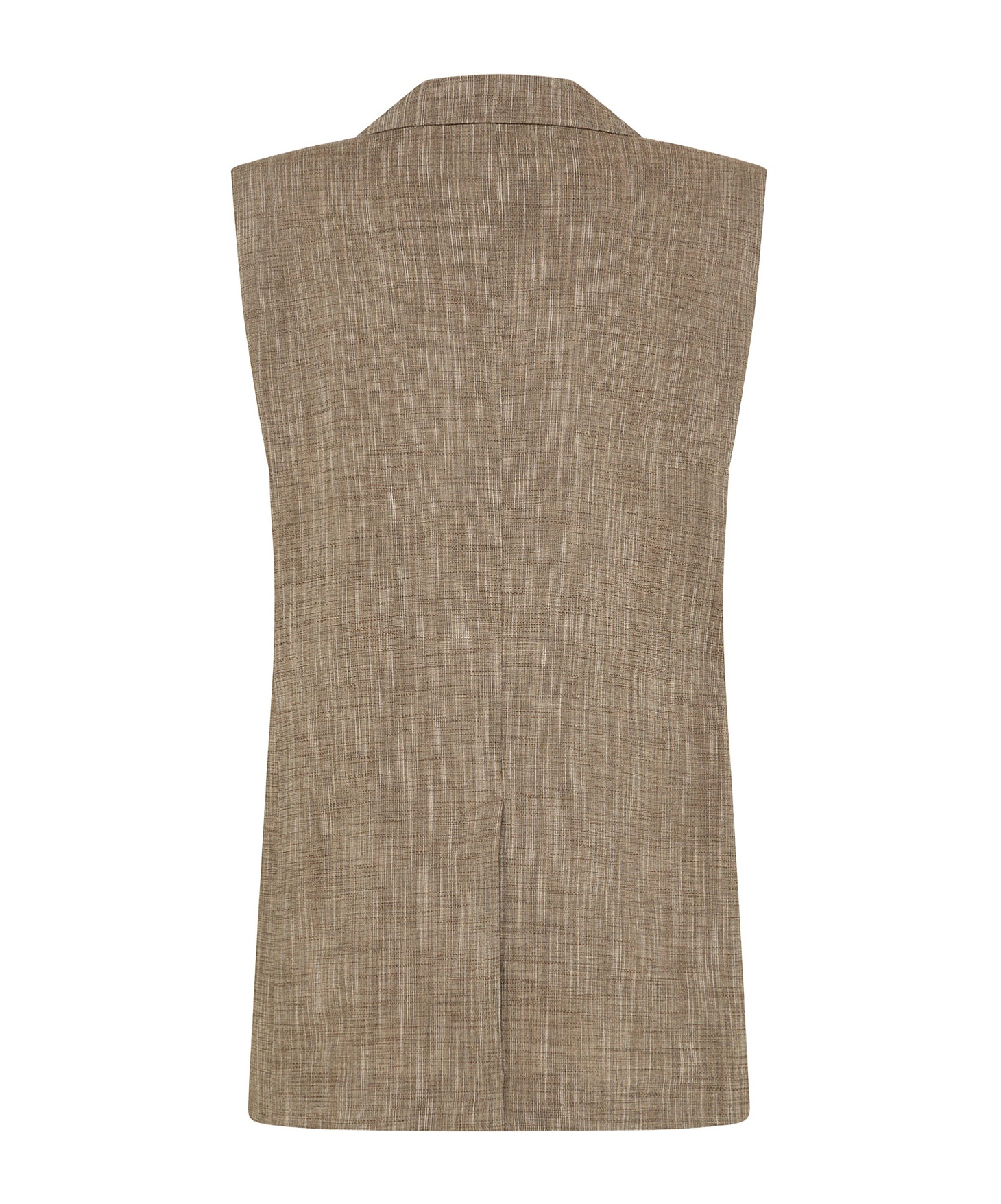 Seventy Long Vest In Slub Linen Blend In Brown