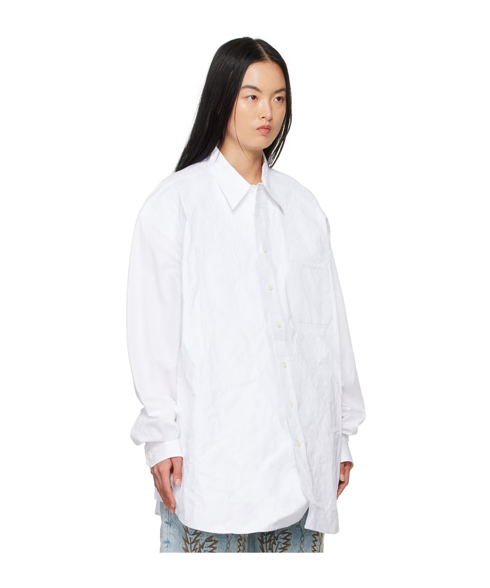 Y/project Srunched Long-sleeved Shirt In White