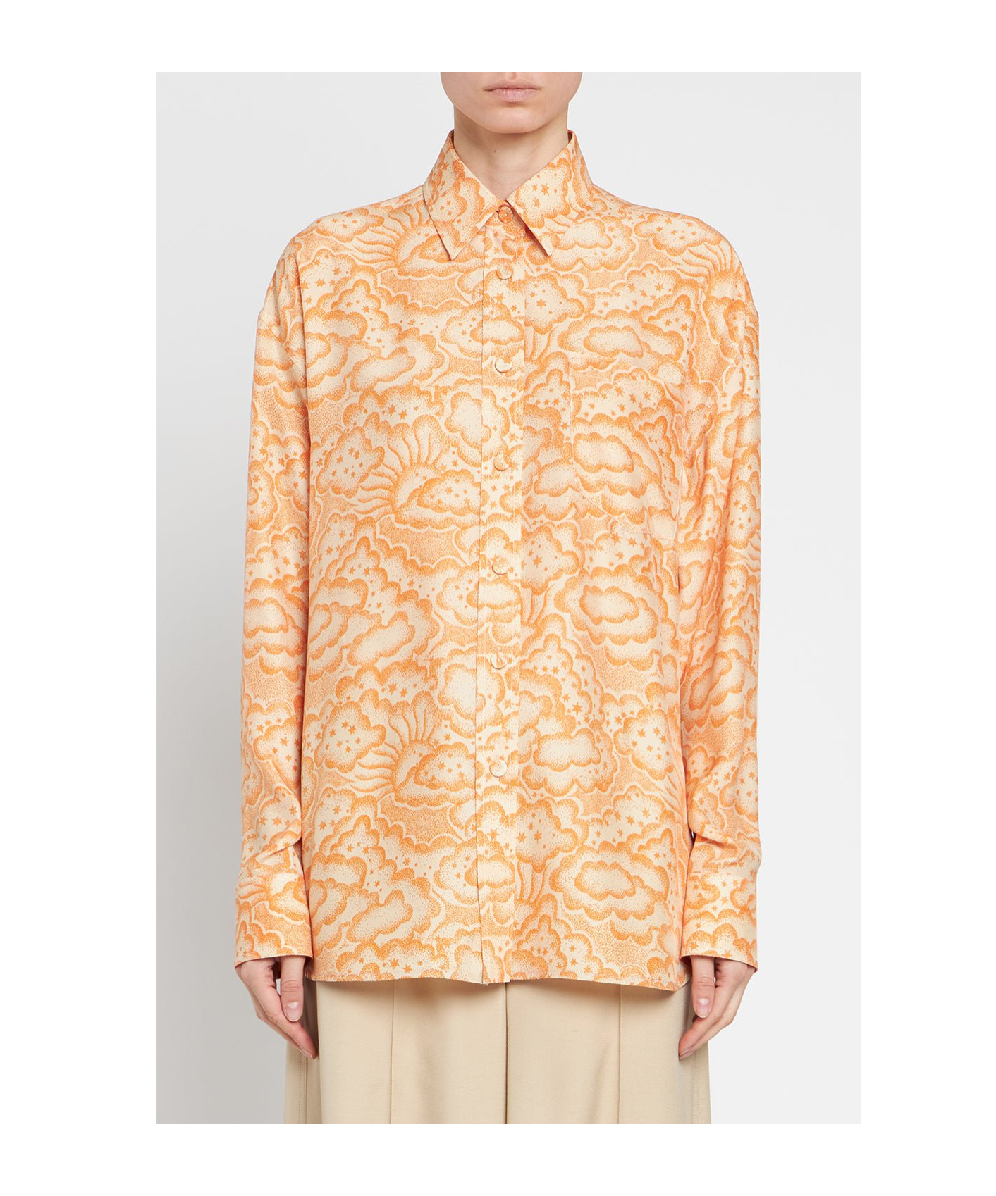 Stella Mccartney Long-sleeved Shirt In Orange