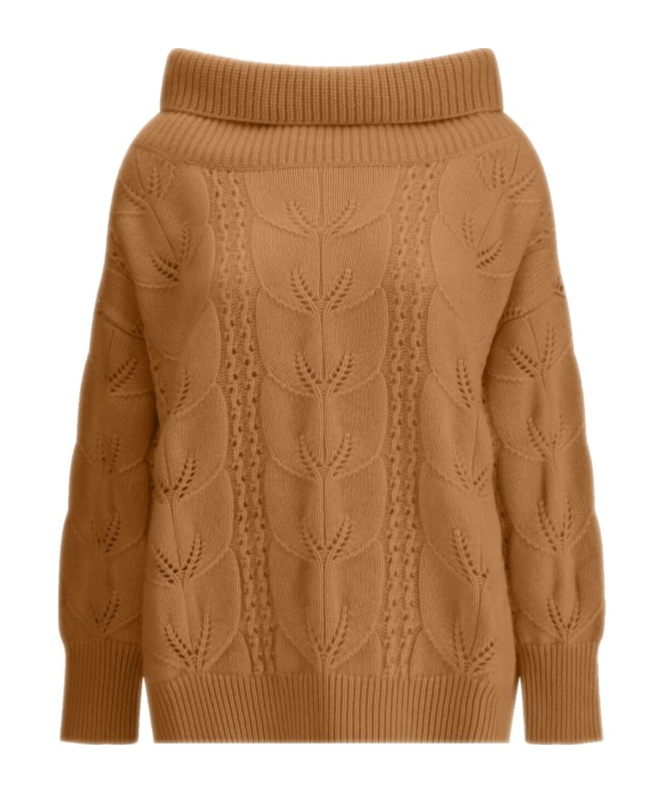 Ermanno Scervino Roll-neck Sweater In Brown