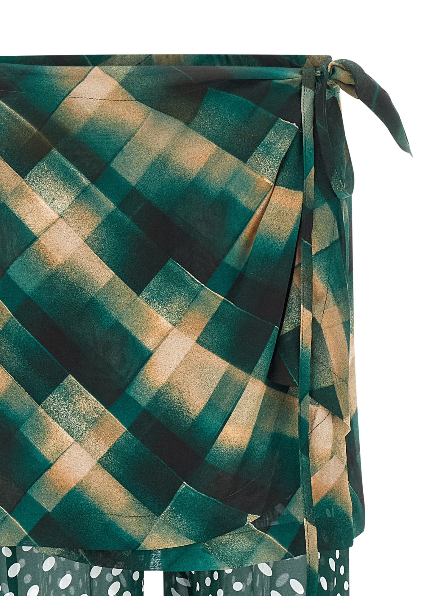 Dries Van Noten Layered Sheer Tie Waist Wrap Trousers In Multi