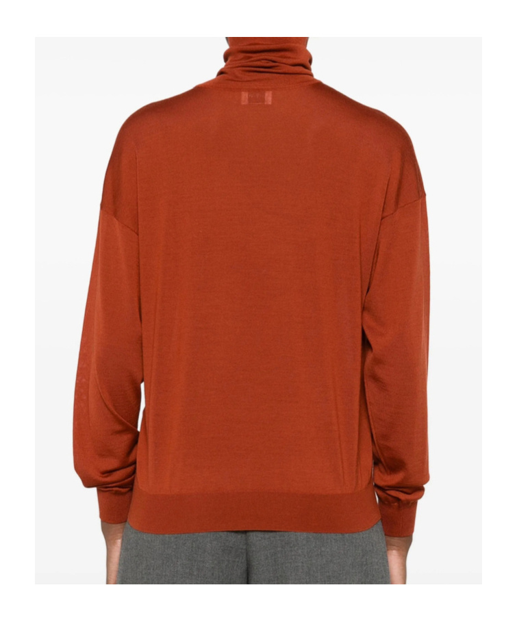 Saint Laurent Long-sleeved Sweater In Brown