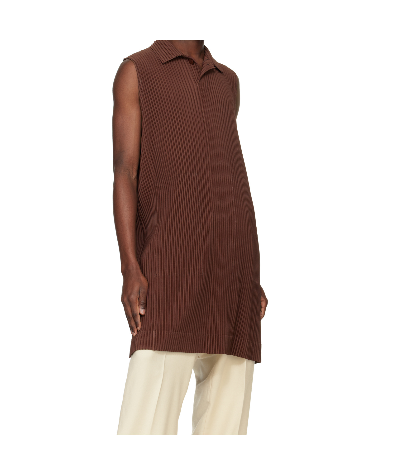 Issey Miyake Brown Monthly Color February Polo In Brown