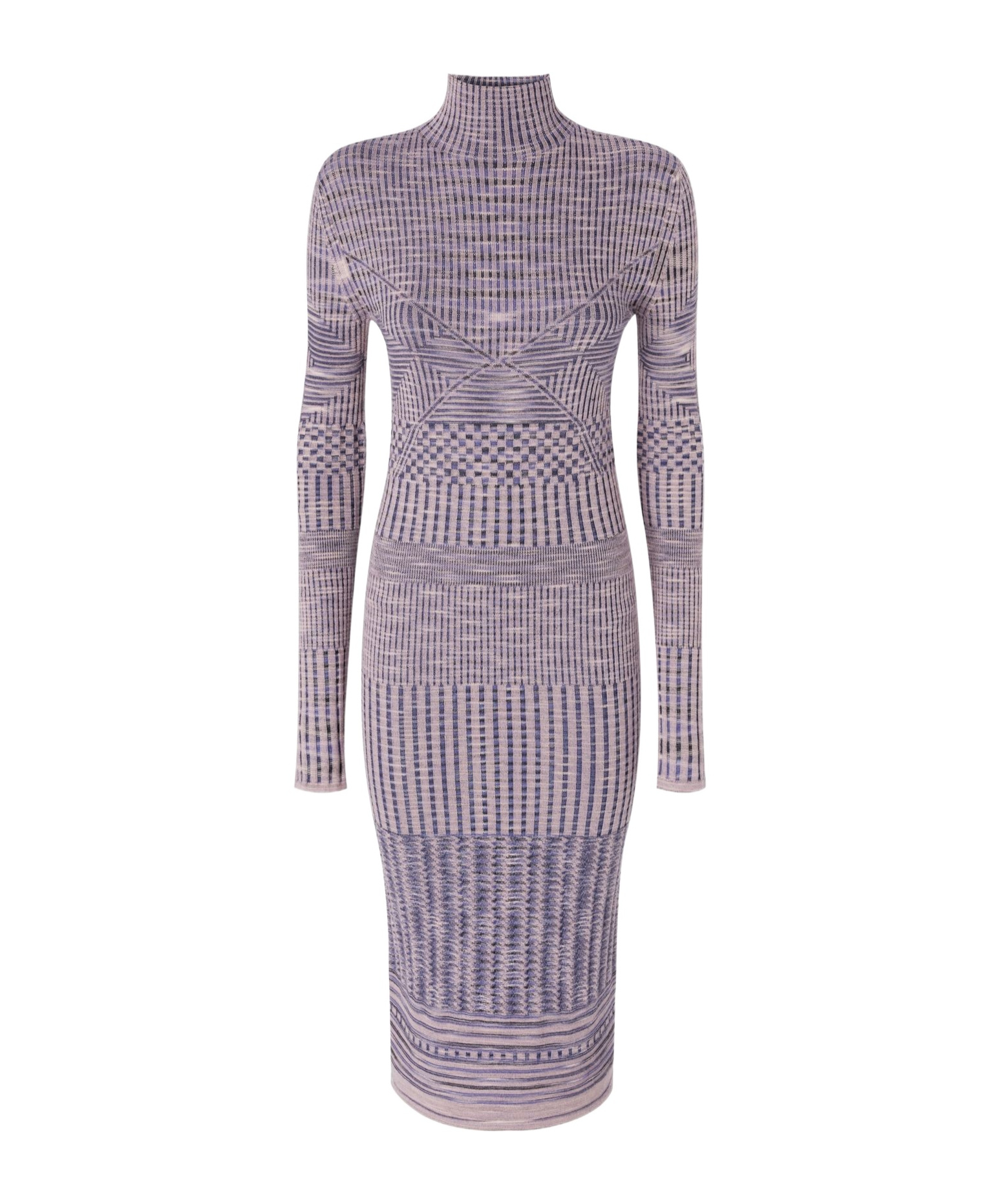 Missoni Woman Midi Dress Lilac Size 6 Wool In Purple