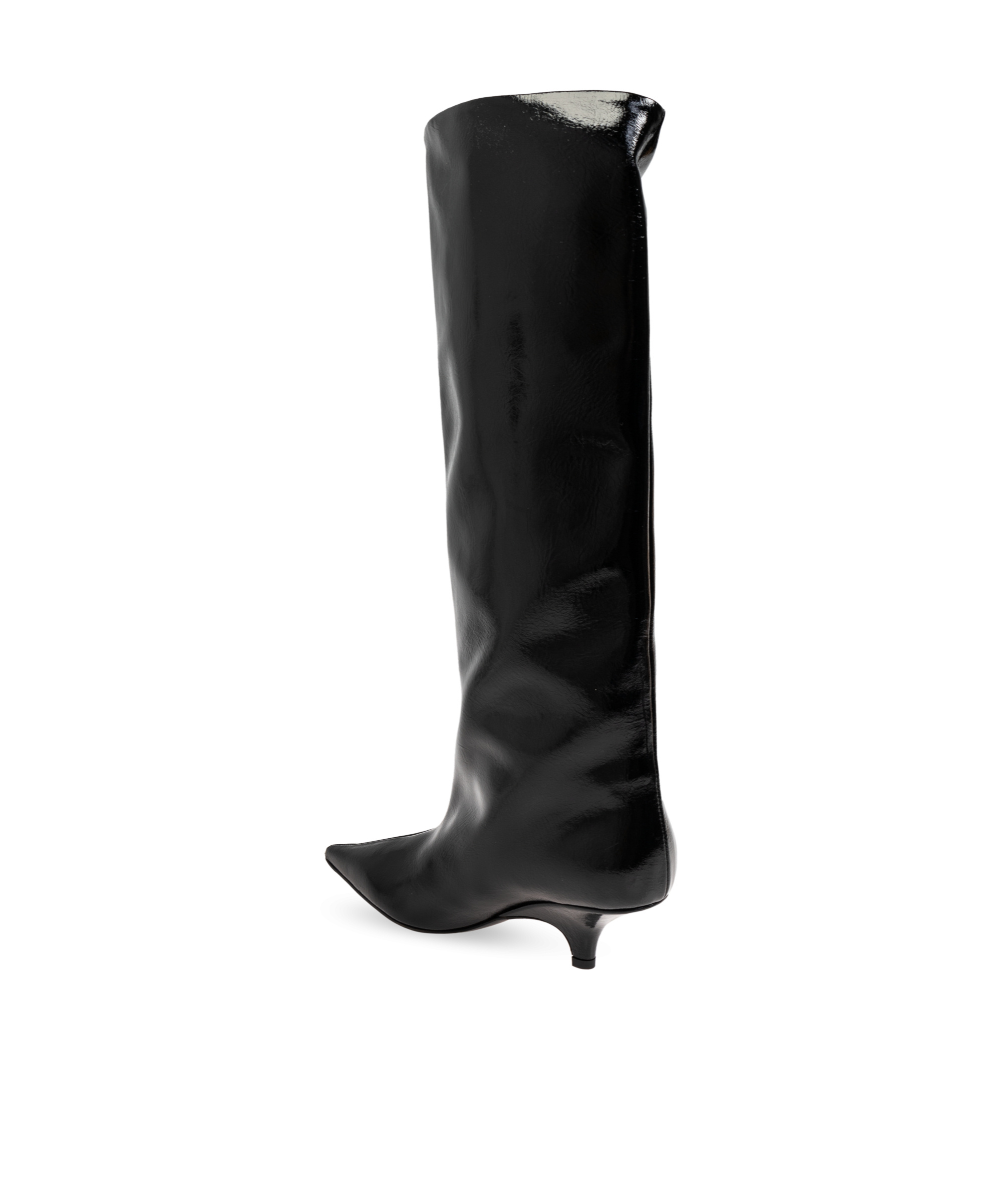 Totême Patent Leather Knee-high Boots In Black