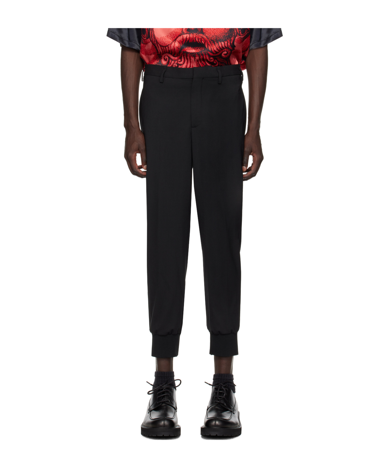 Neil Barrett Virgin Wool Blend Jack Slim Fit Casual Pants In Black
