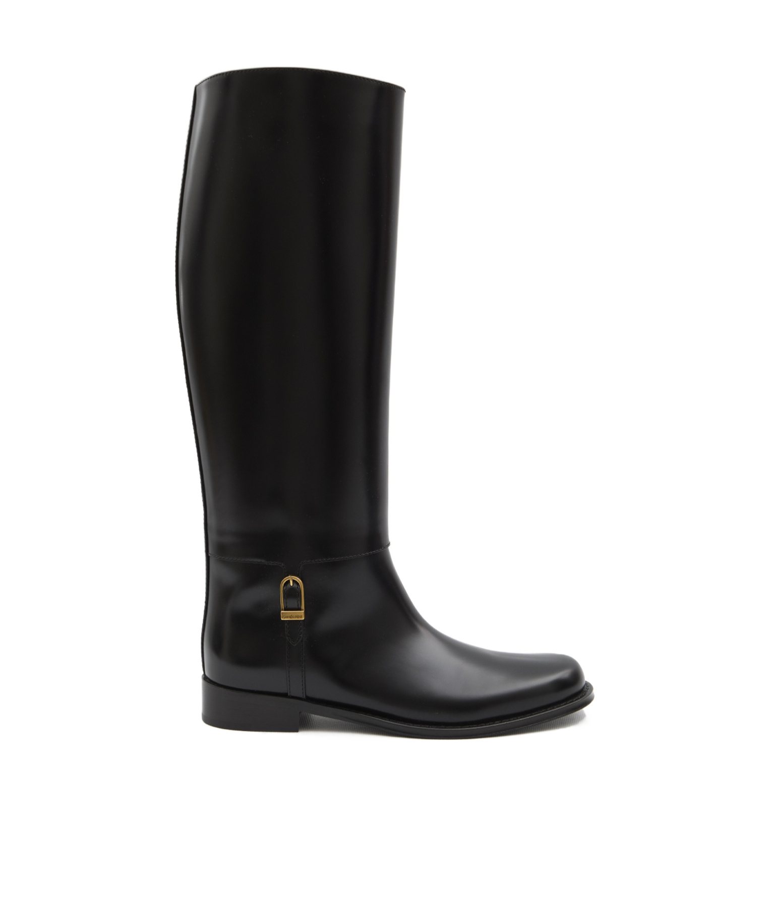 Saint Laurent Julia Calf-leather Buckle Boots In Black