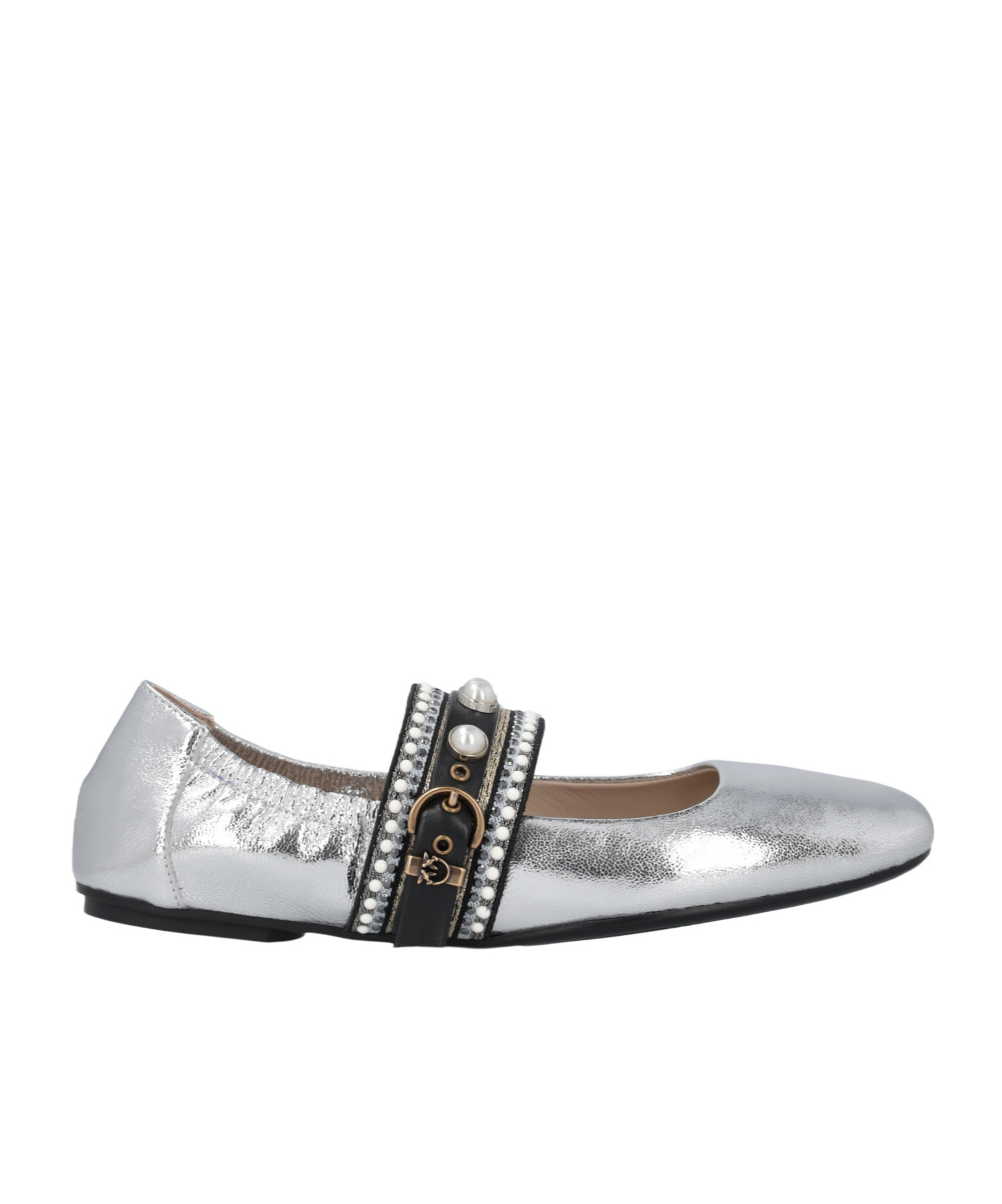 Pinko Square-toe Mary Janes In Gray