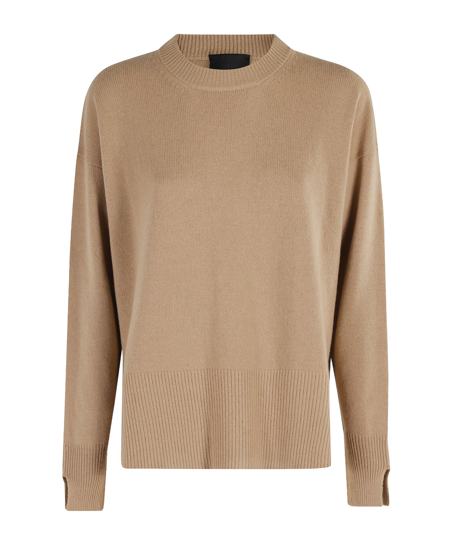 Roberto Collina Crew Neck Sweater With Side Slitscollina In Brown