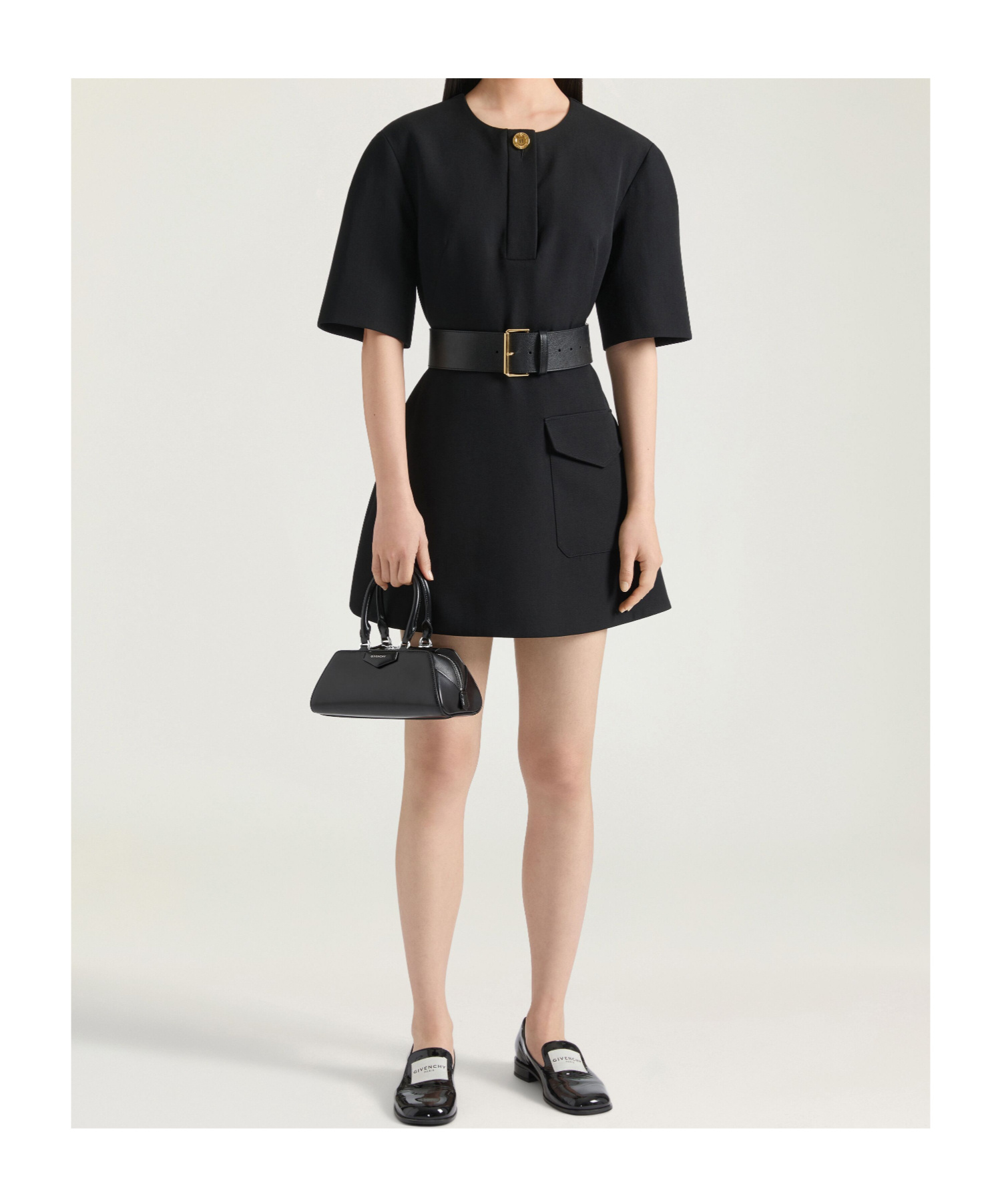 Givenchy Mini Dress In Wool In Black