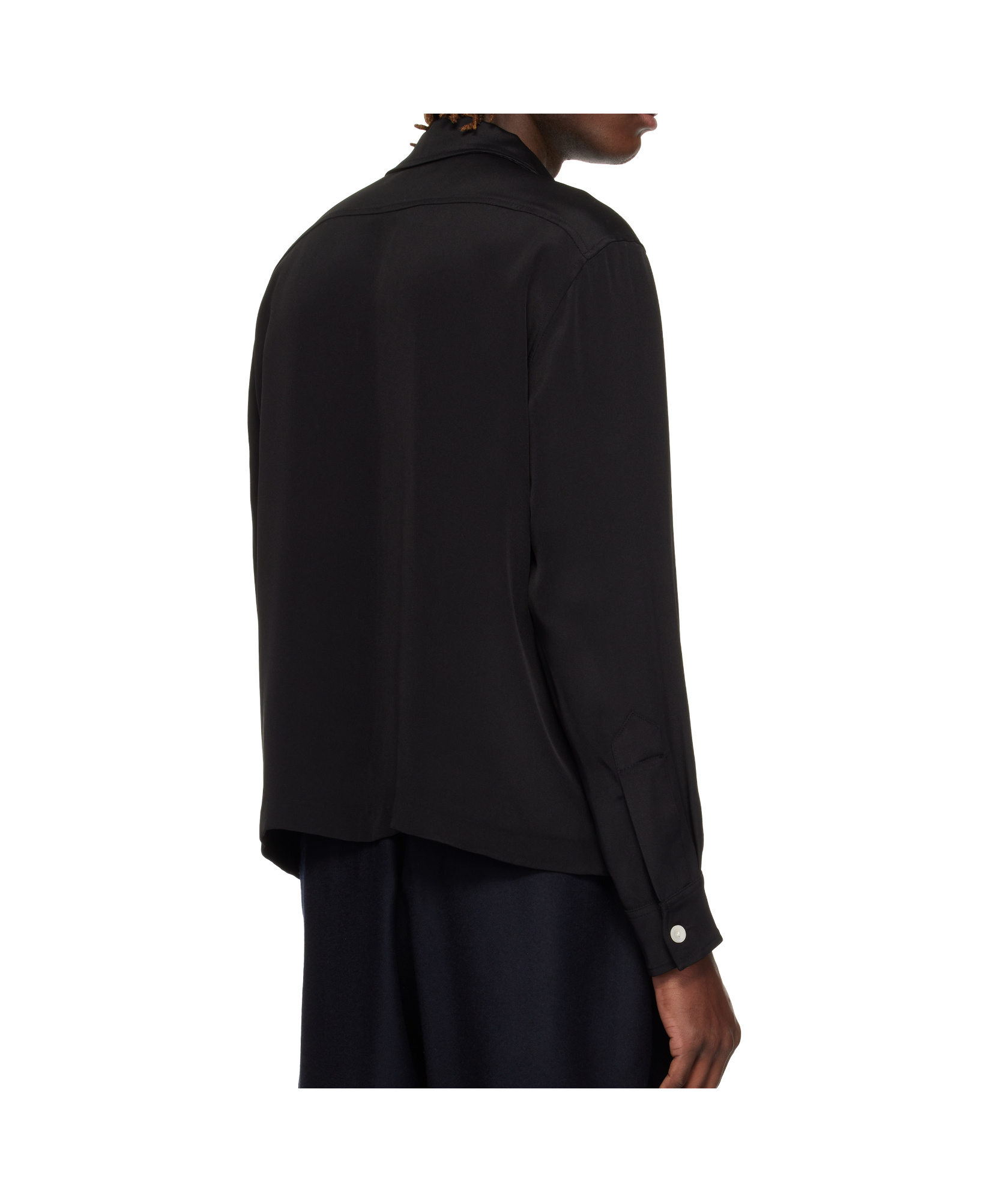 Bode Mens Silk Ribbon Garland Shirt In Black