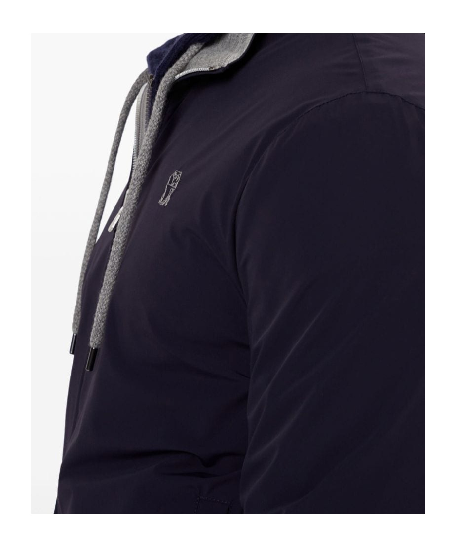 Brunello Cucinelli Water-resistant Long-sleeve Jacket In Black
