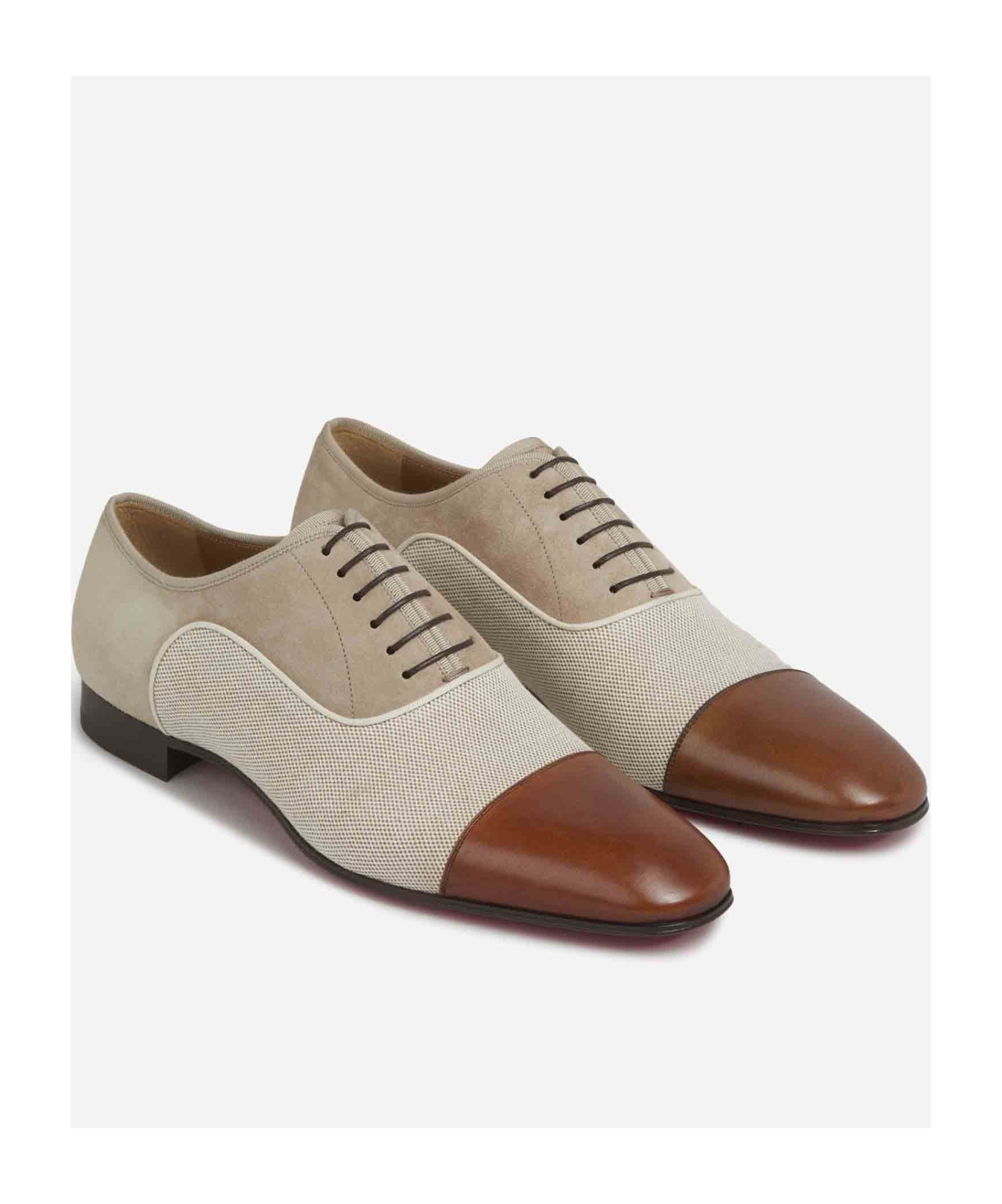 Christian Louboutin Lace-up Loafers In Nude