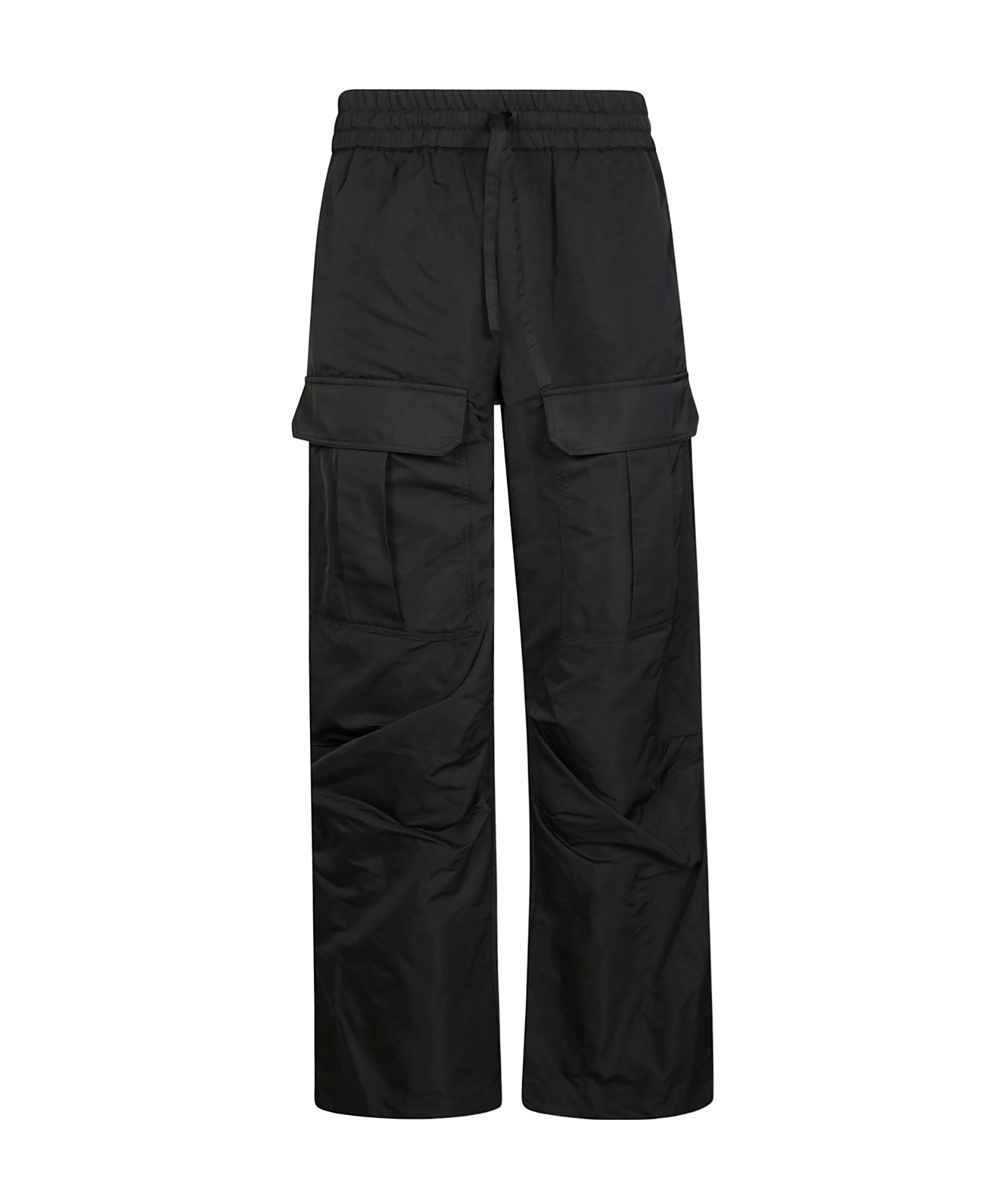 P.a.r.o.s.h Parosh Straight-leg Trousers With Elastic Waistband And Functional Pockets In Black