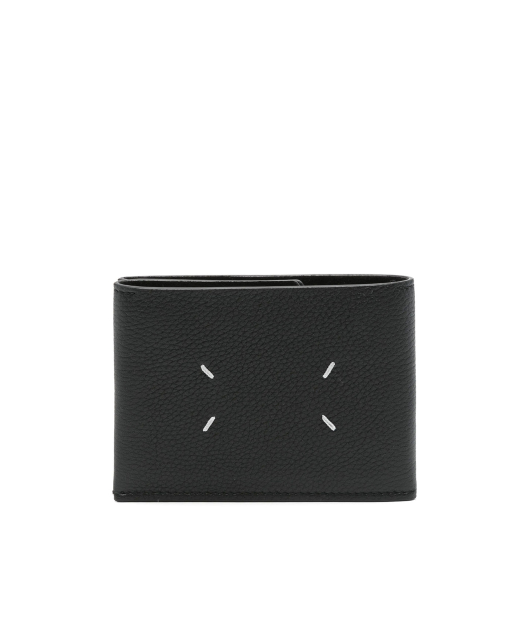 Maison Margiela Black Bi-fold Wallet With Logo Men In Black