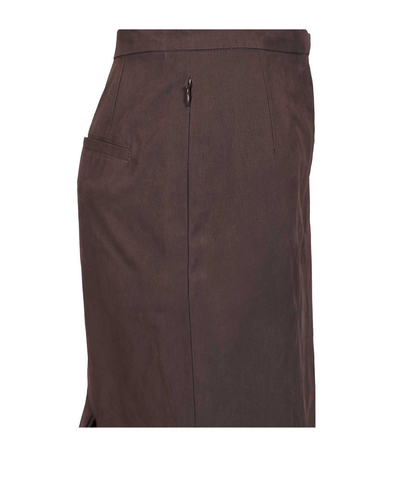 Dries Van Noten 04070-sandora Long 2218 Heavy Cotton Poplin Skirt Skirts Brown In Brown