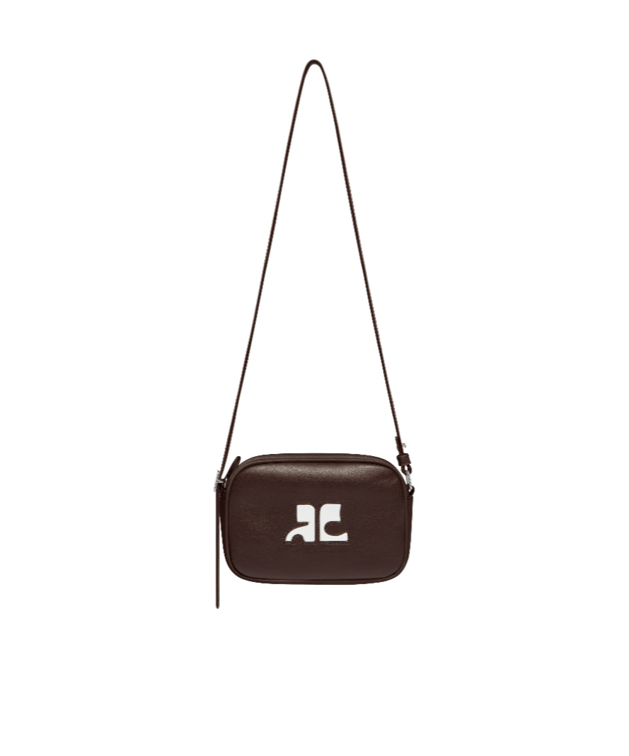 Courrèges Reedition Leather Shoulder Bag In Black