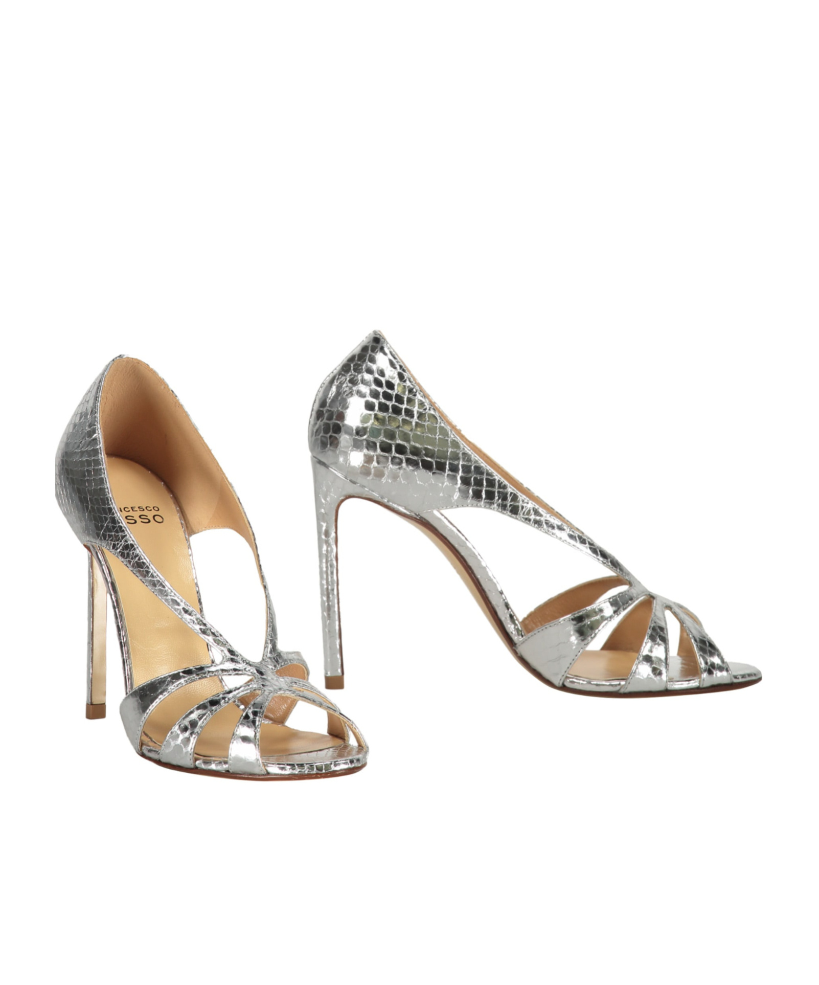 Francesco Russo 10mm Snakeskin-effect Sandals In Gray