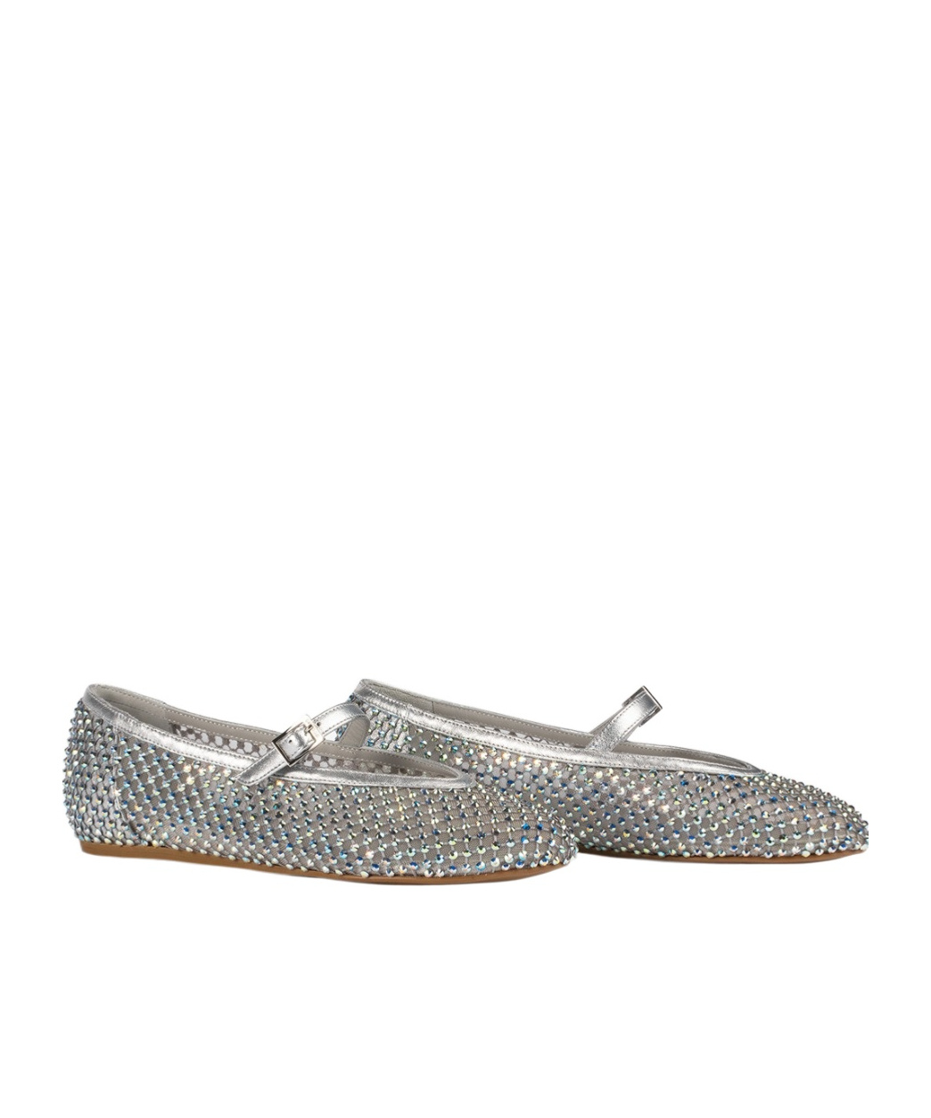 Le Silla Gilda Crystal-embellished Ballet Flats In Silver