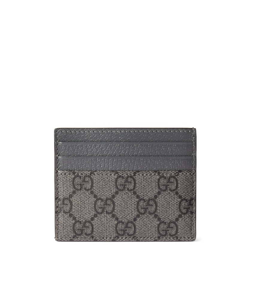 Gucci Gg Monogram Card Holder In Gray