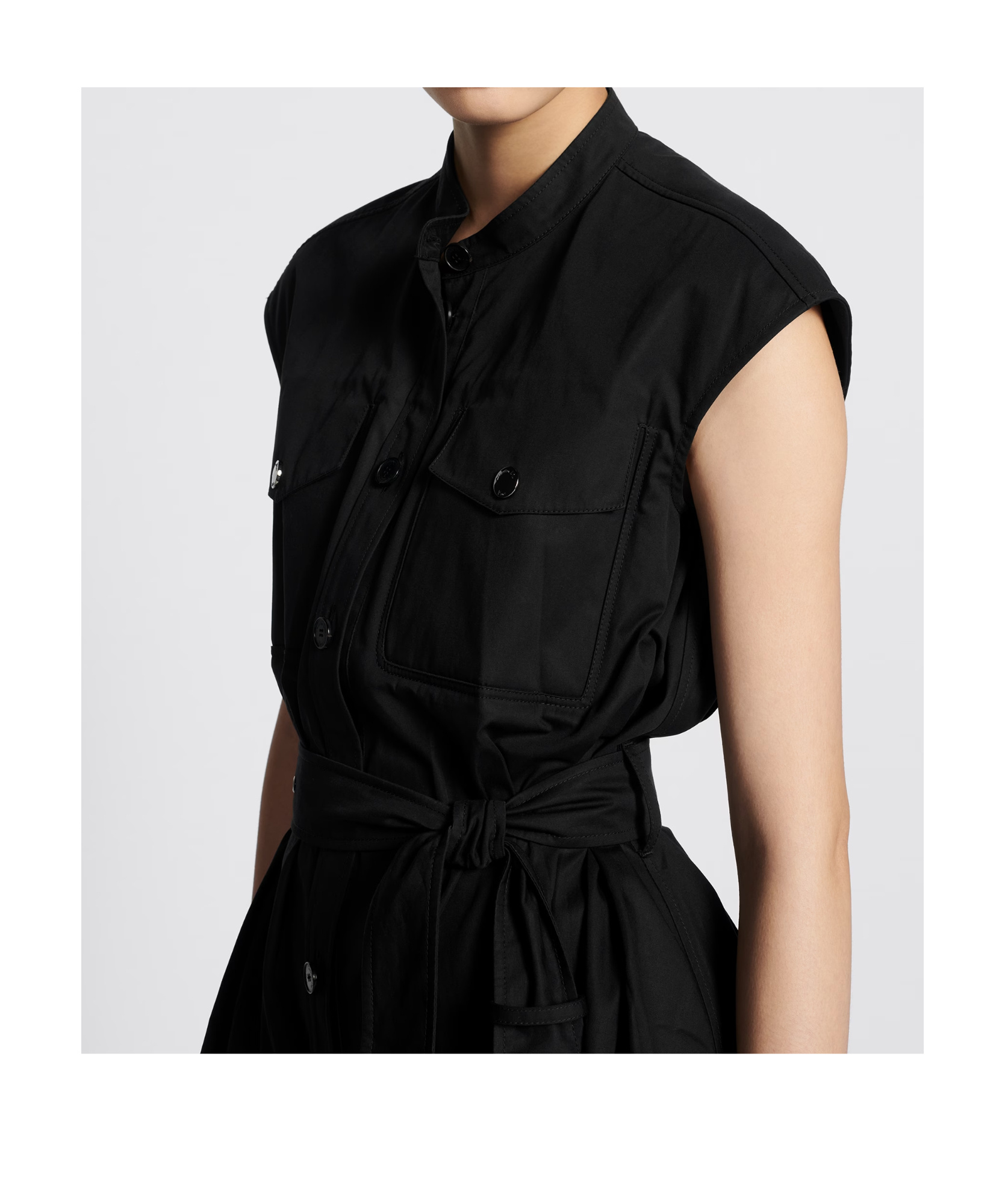 Dior Short Dress In Cotton Gabardine In Black