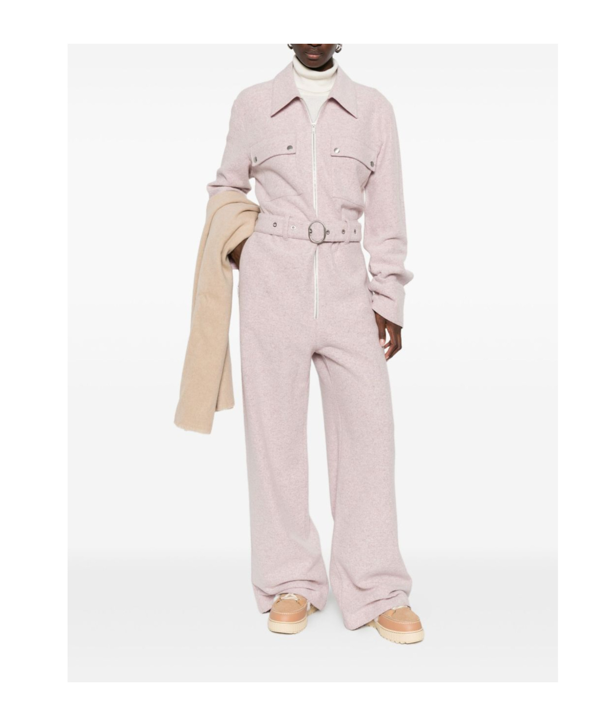 Jil Sander Wool Blend Jumpsuit In Purple