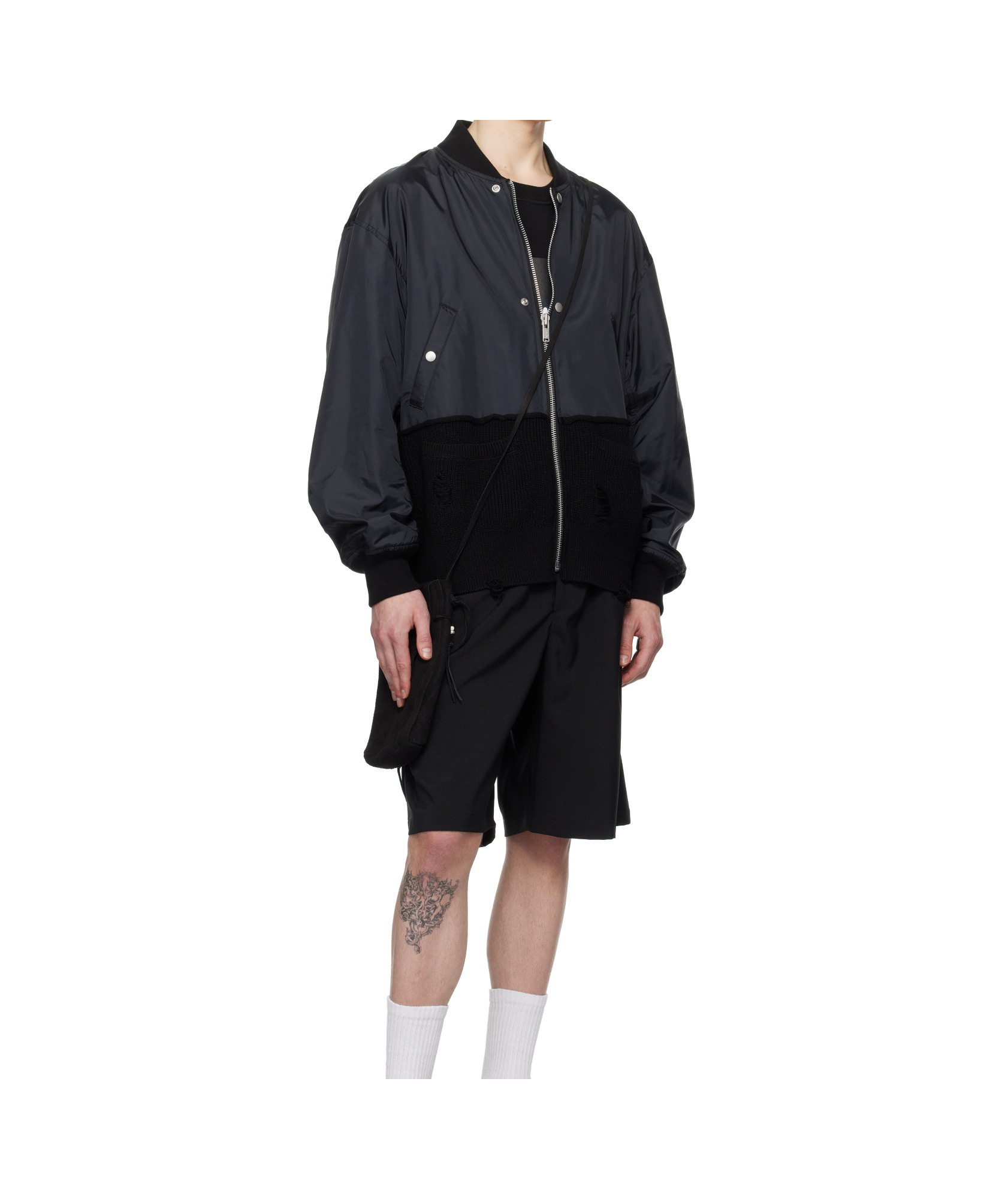 Undercover Black Uc1e4207-2 Bomber Jacket In Black